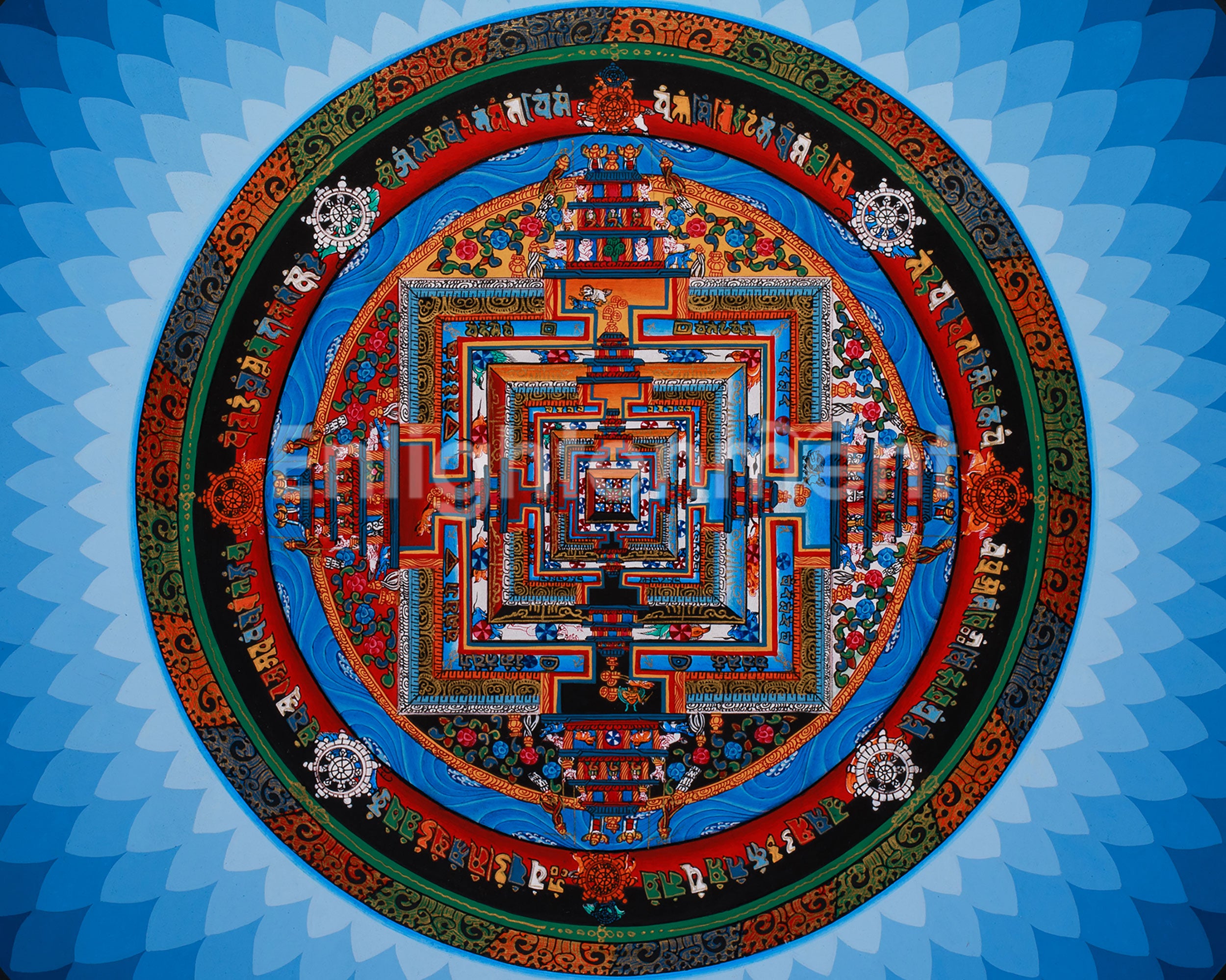 Tibetan Mandala of Kalachakra | Sacred Wheel of Time Buddhist Art