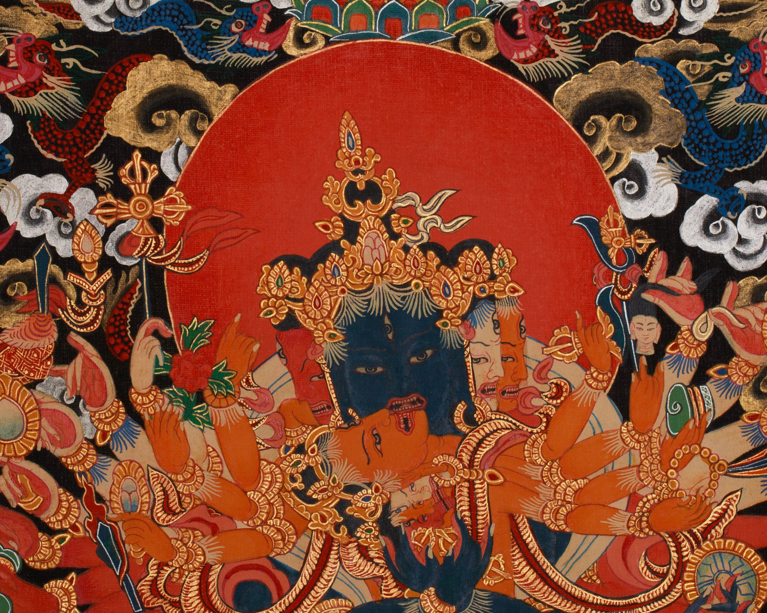 Heruka Chakrasamvara Yab Yum Thangka | Tantric Union of Wisdom & Compassion