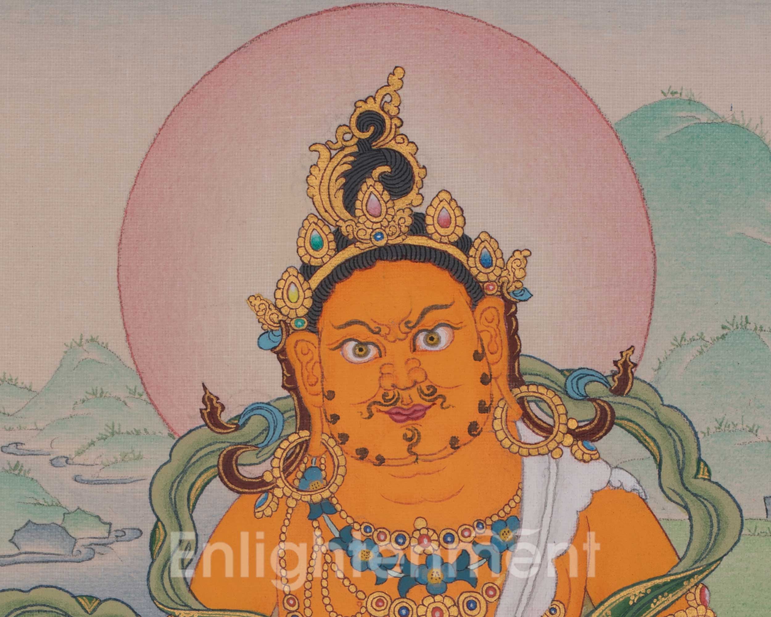 Dzambhala Prosperity Art | Wealth Deity | Traditional Thangka