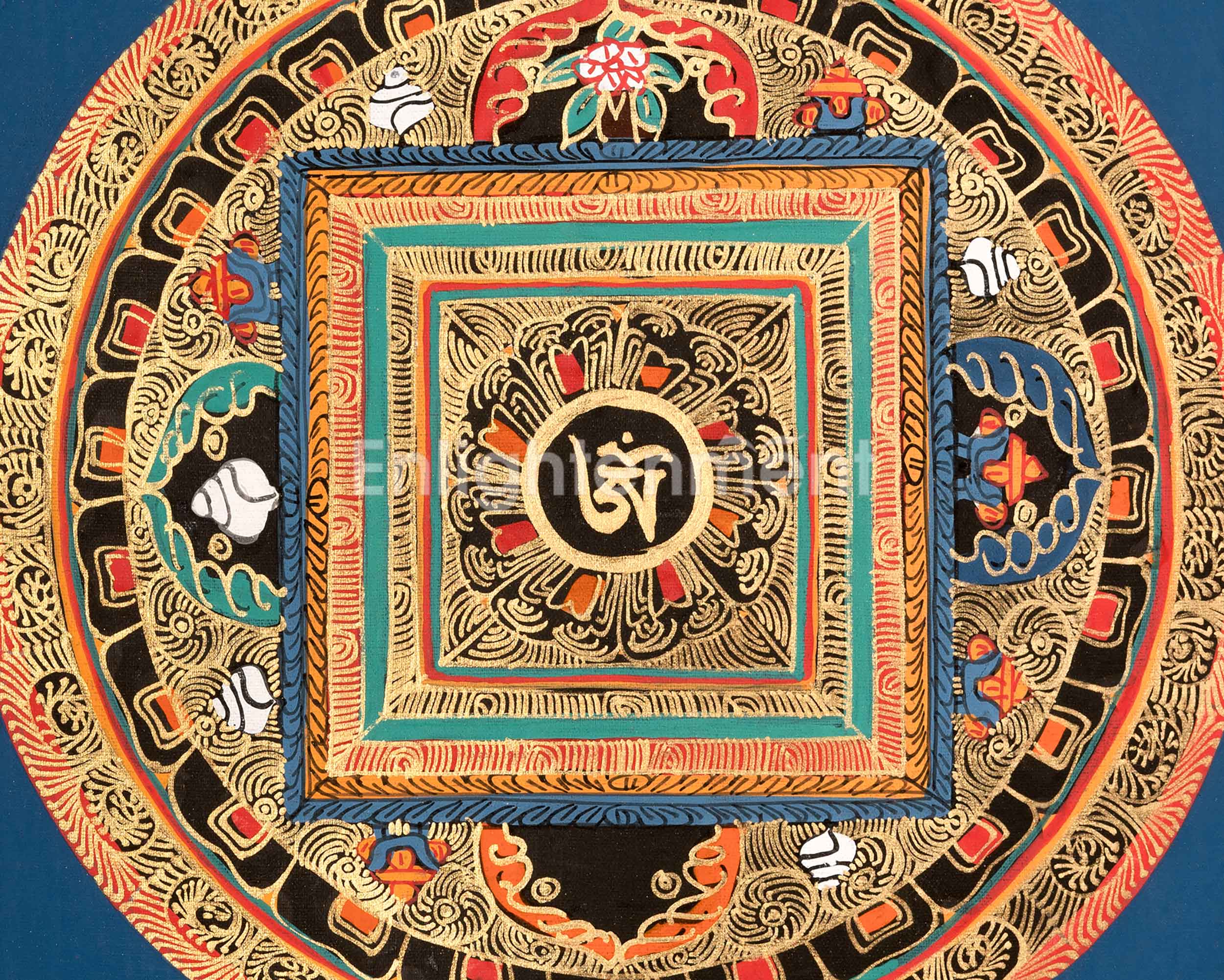 Traditional Om Mandala | Tibetan Artwork for Spiritual Meditation
