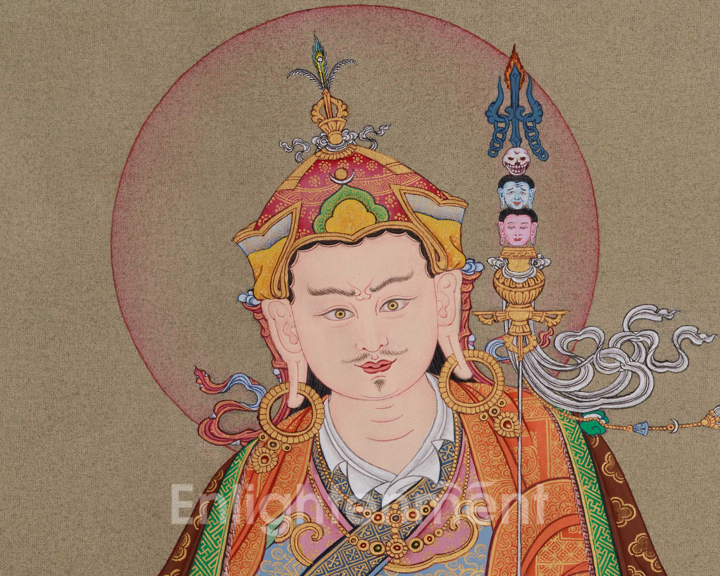Himalayan Guru Rinpoche Artwork | Symbolizing Wisdom, Protection, and Spiritual Transformation