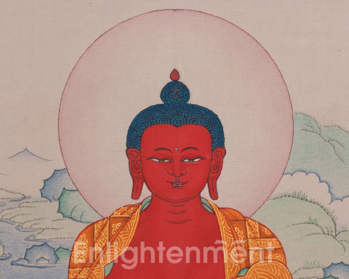 Hand-Painted Amitabha Buddha Art | Infinite Light | The Lotus Family
