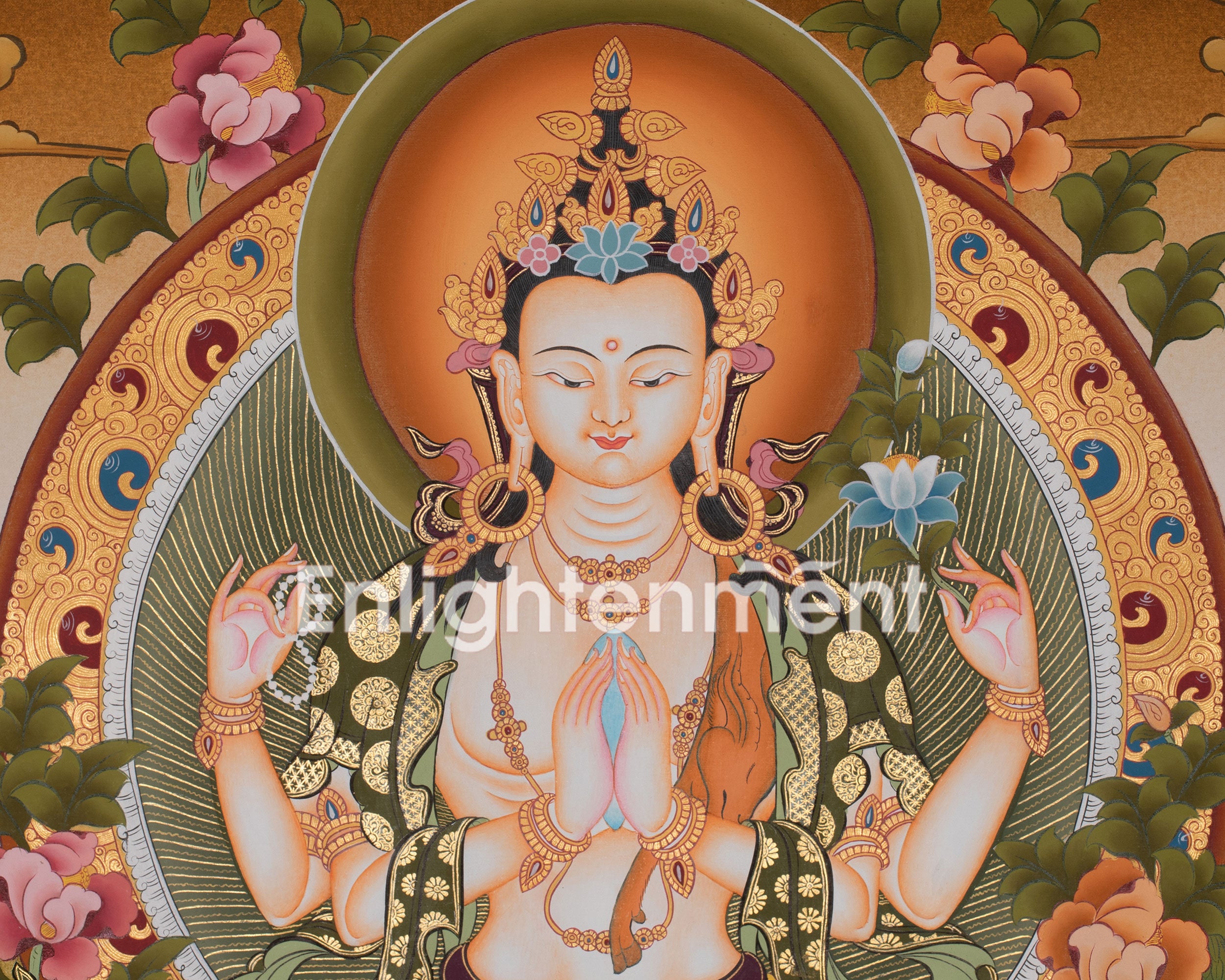 Chenrezig with Manjushri and Vajrapani | Deity of Compassion, Wisdom, and Protection