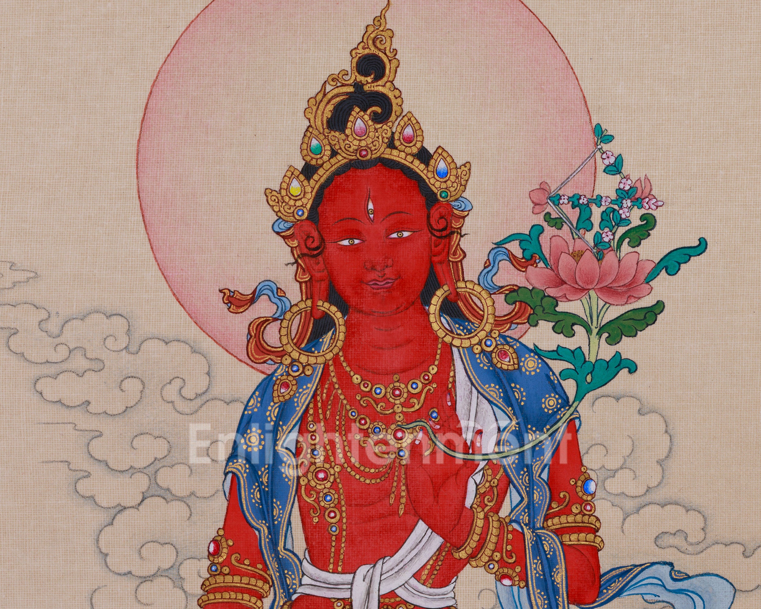 33 cm Red Tara Artwork | Tantric Goddess of Protection and Compassion