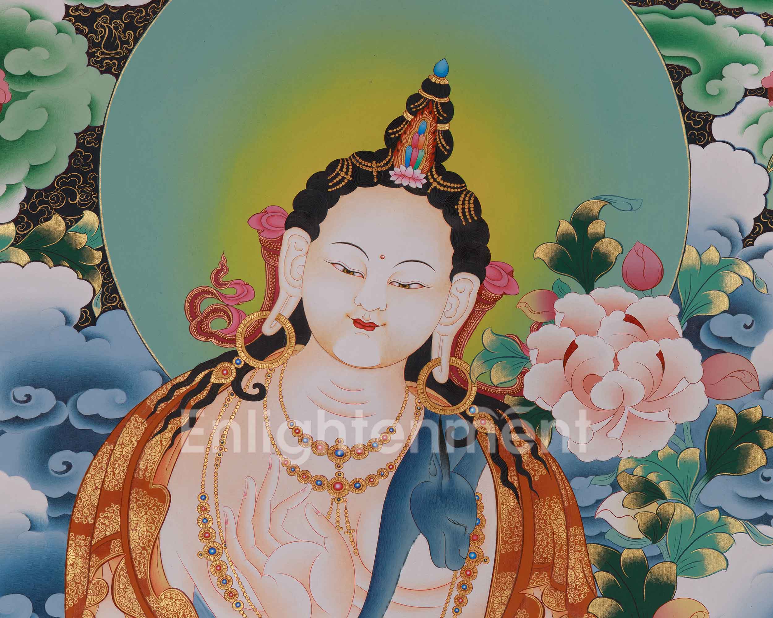 Divine Standing Chenrezig Thangka | Embodiment of Compassion