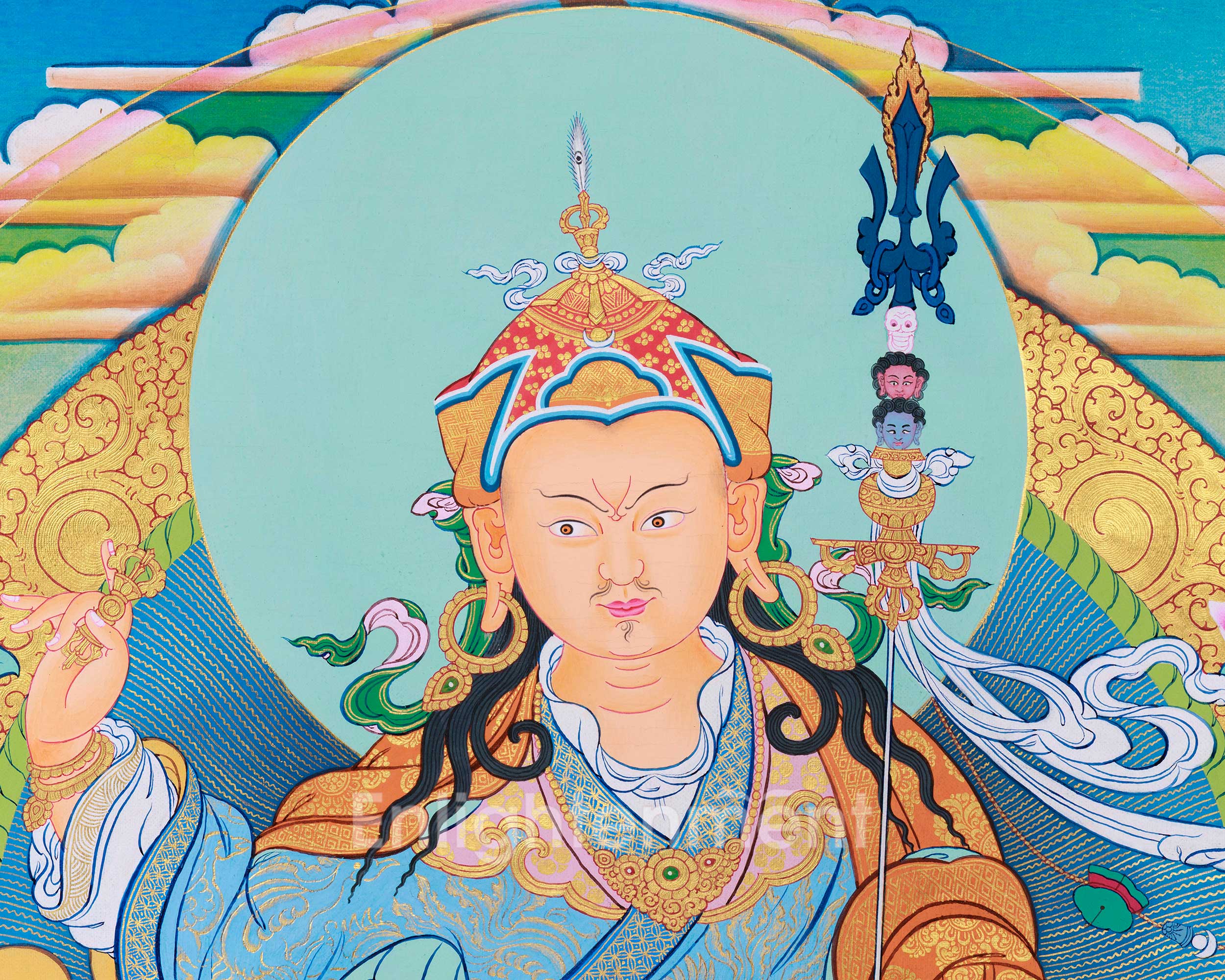 Guru Rinpoche Sacred Artwork | Hand-Painted Padmasambhava Thangka
