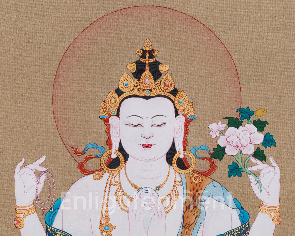 Buddha Chenrezig Thangka | Embodiment of Infinite Compassion