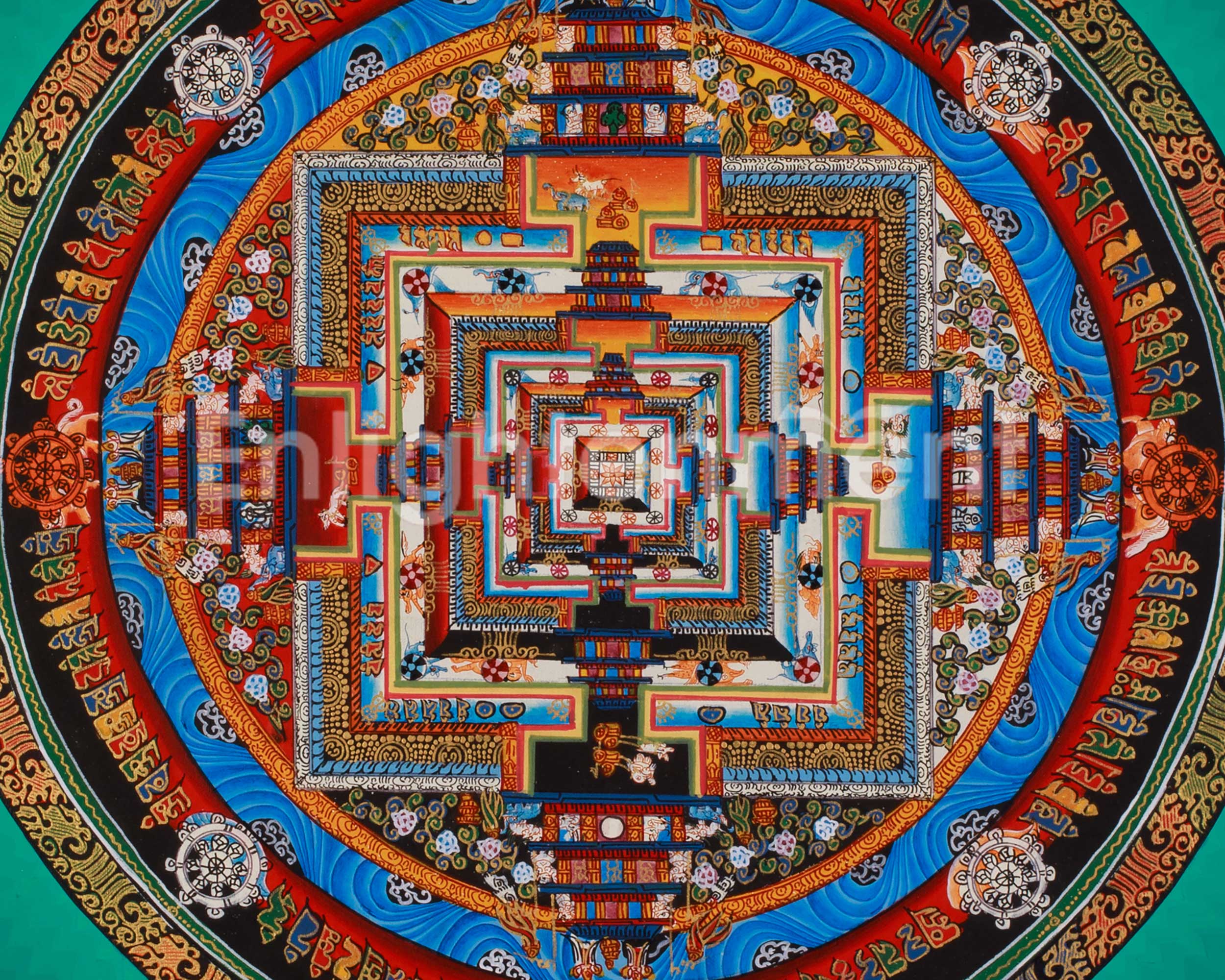Tibetan Artwork of Kalachakra Mandala | Symbol of Time, Wisdom, and Enlightened Awareness