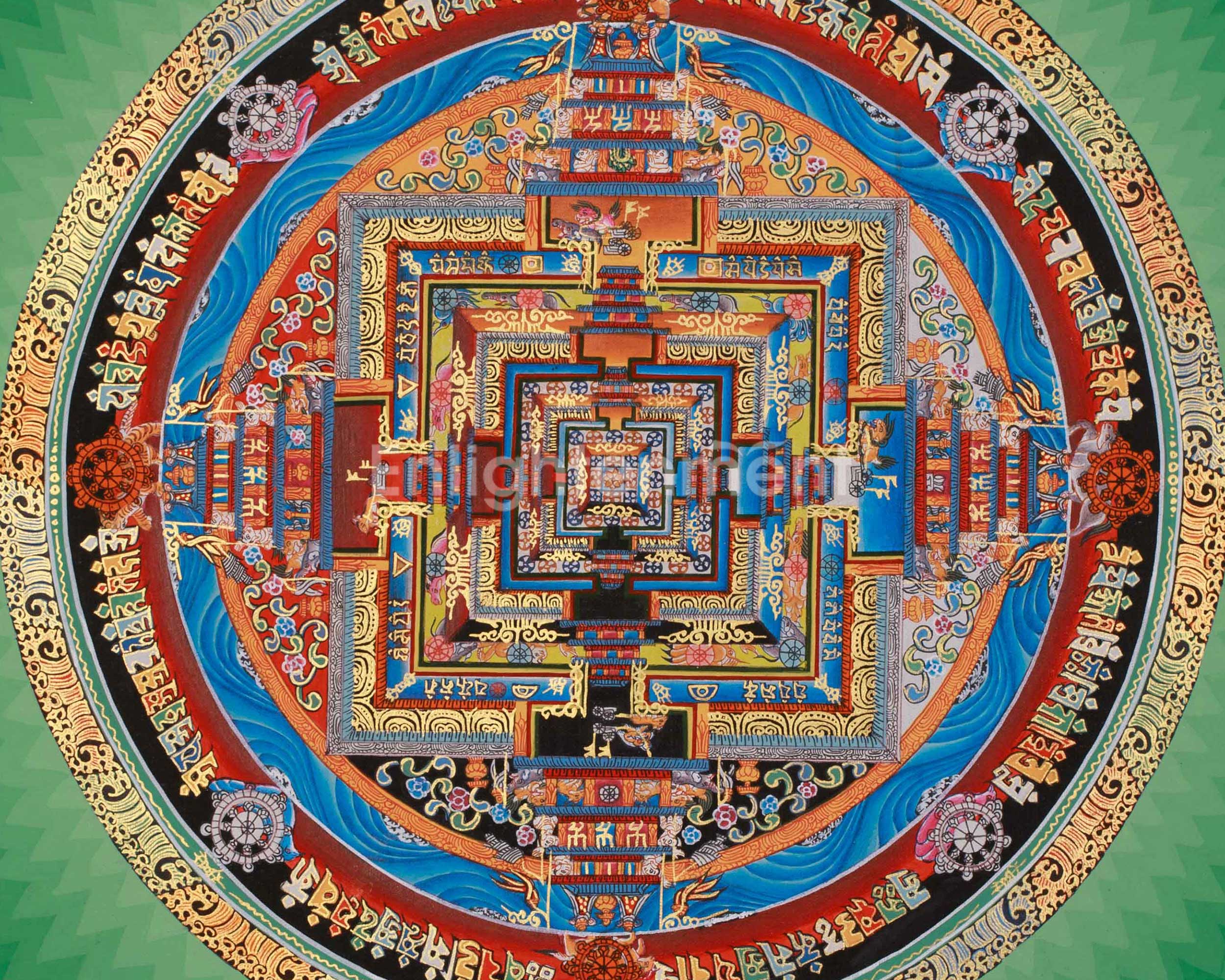 Himalayan Kalachakra Mandala Artwork | Sacred Wheel Of Time Art | Meditation & Spiritual Altar