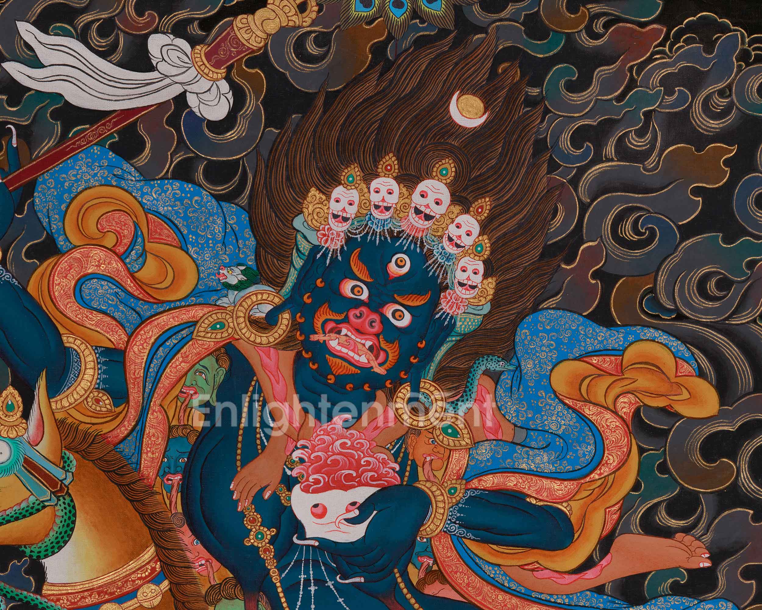 Palden Lhamo Painting | Wrathful Dharma Protector | Vajrayana Buddhist Deity