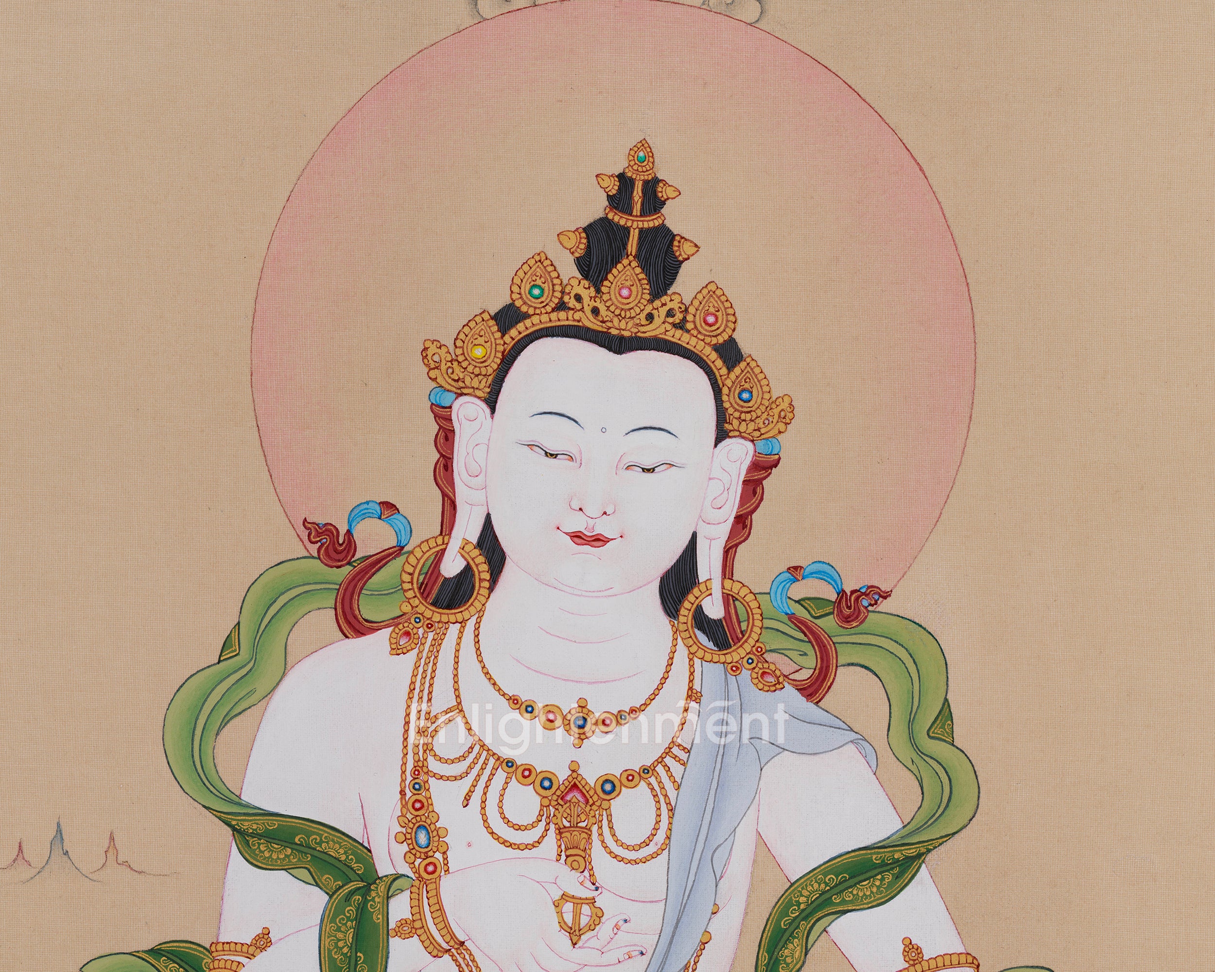 Elegant Tibetan Vajrasattva Thangka | Spiritual Cleansing with 24K Gold Accents