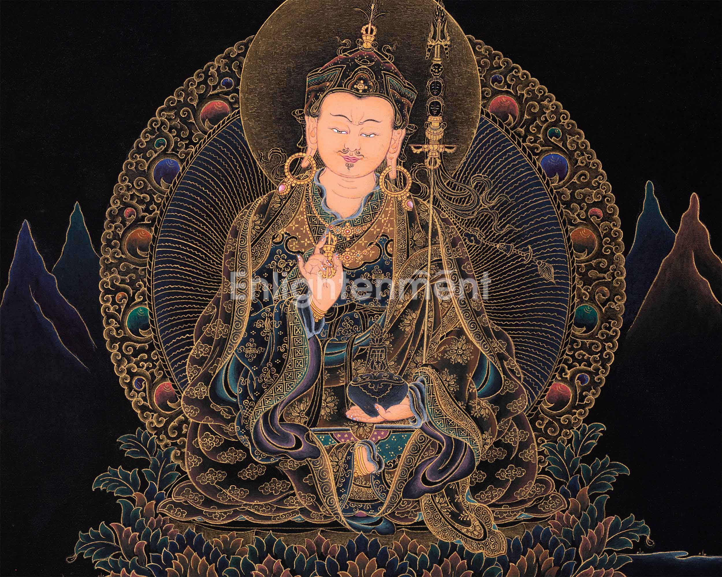 Tibetan Thangka of Padmasambhava | The Lotus Born Master | Traditional Artwork