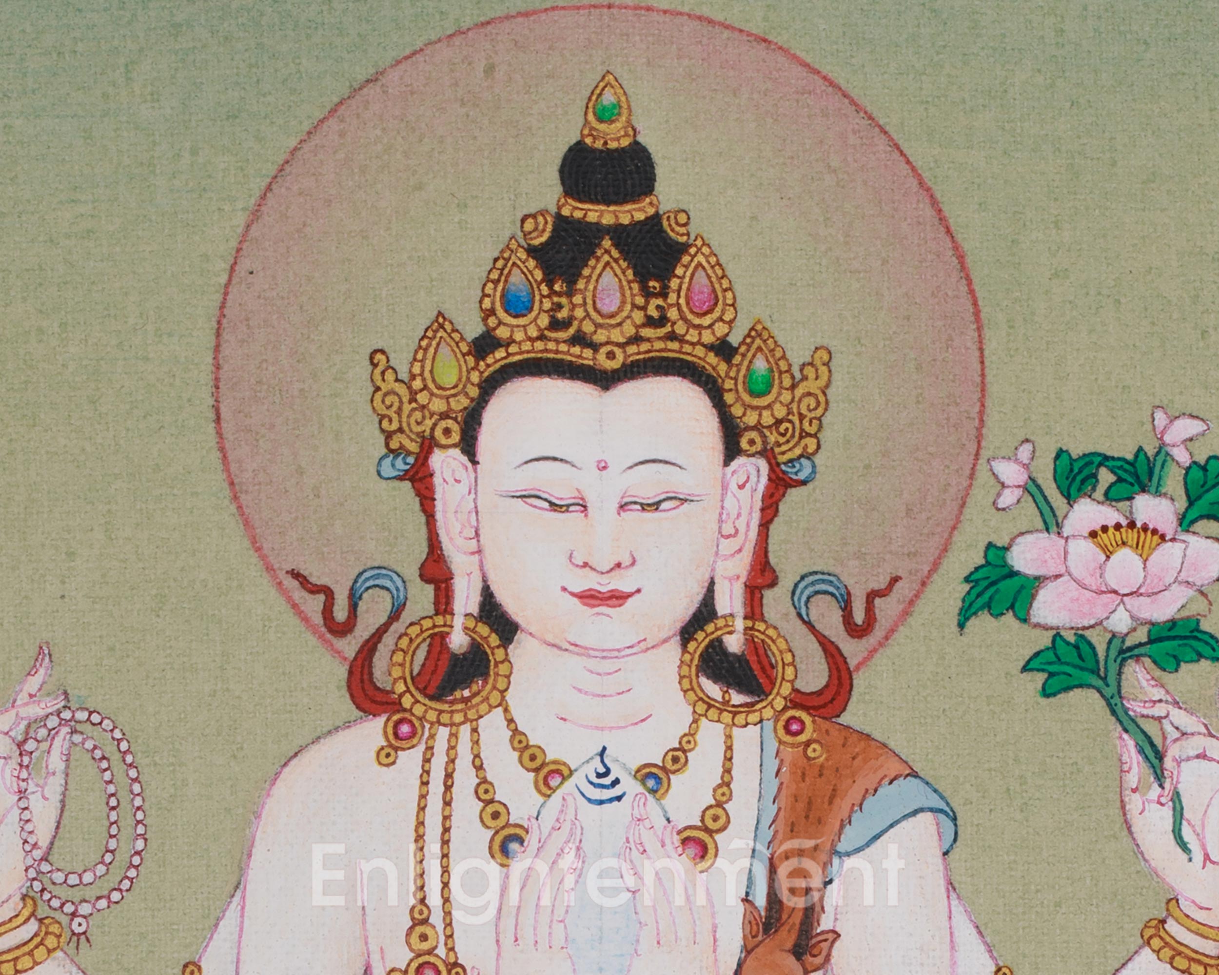 Chenrezig Spiritual Artwork | Bodhisattva of Infinite Compassion | Traditional Thangka