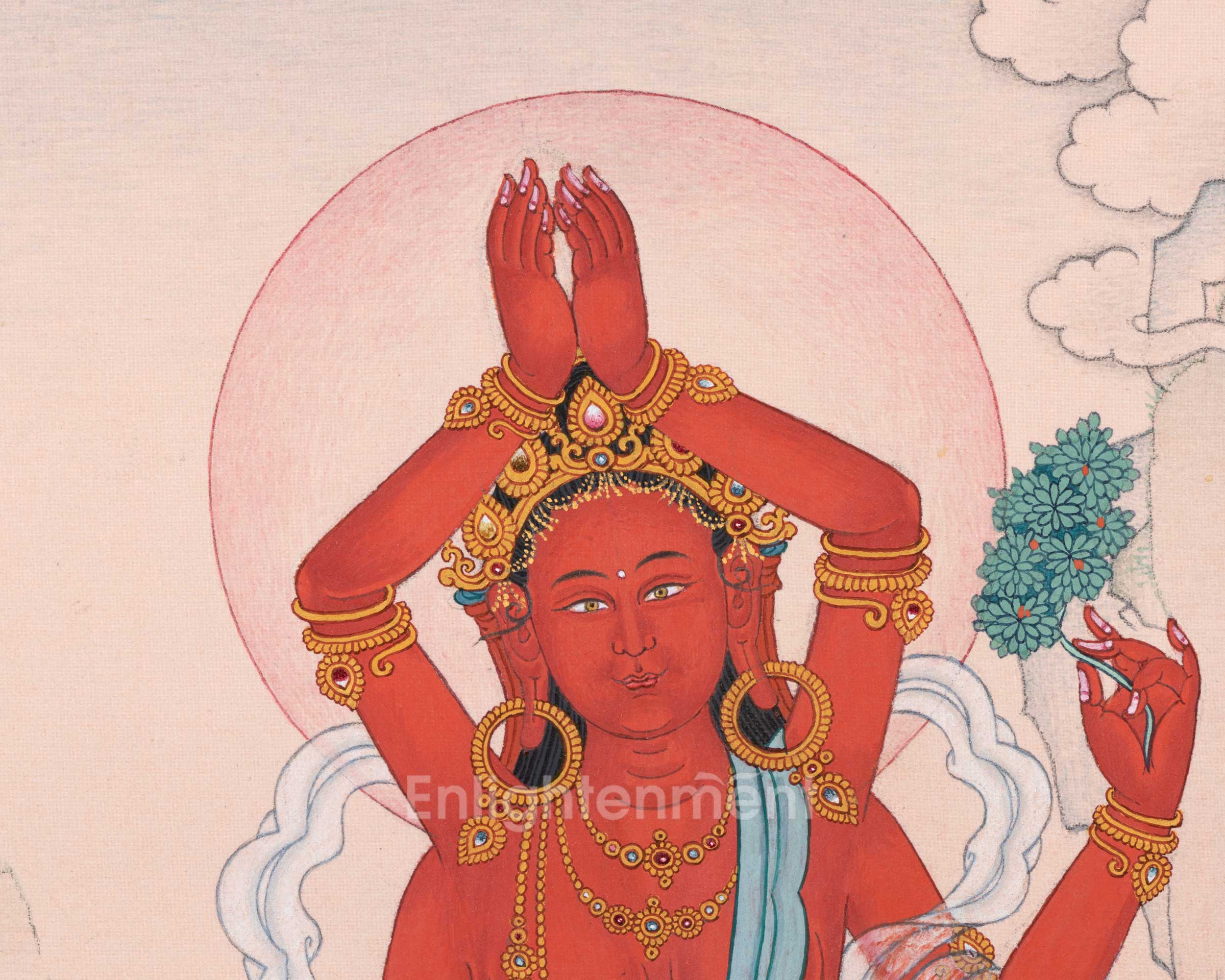 Soka Vinodana Tara | 21 Tara of Surya Gupta Thangka