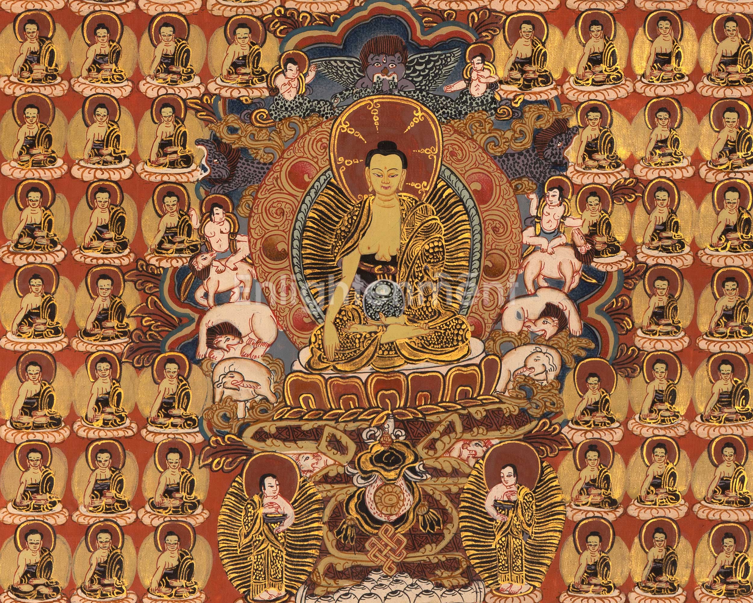 Handmade Buddha Shakyamuni | Thangka Painting Nepal | Wall Hanging Art
