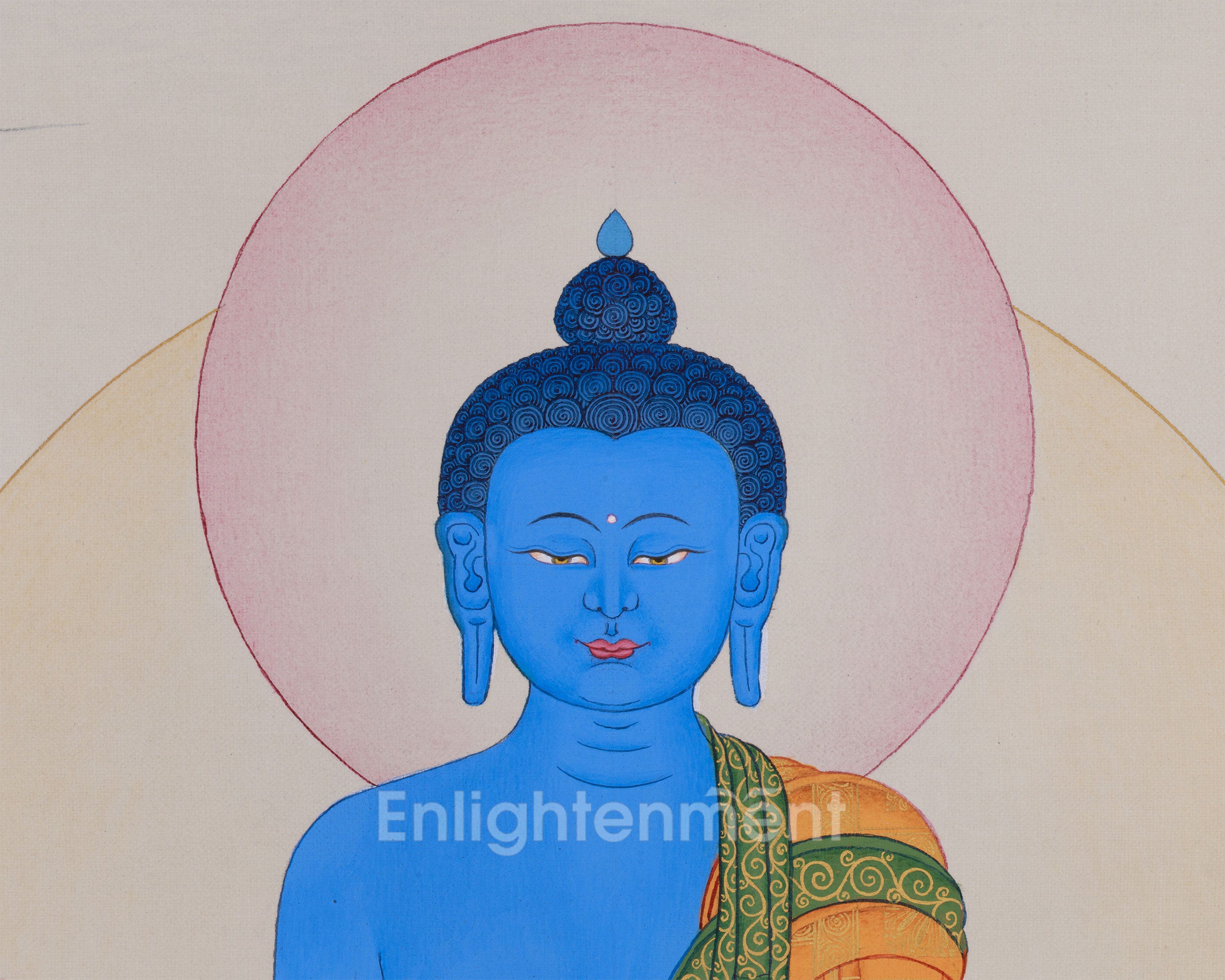 Healing Blue Buddha Thangka | Lapis Lazuli Artwork