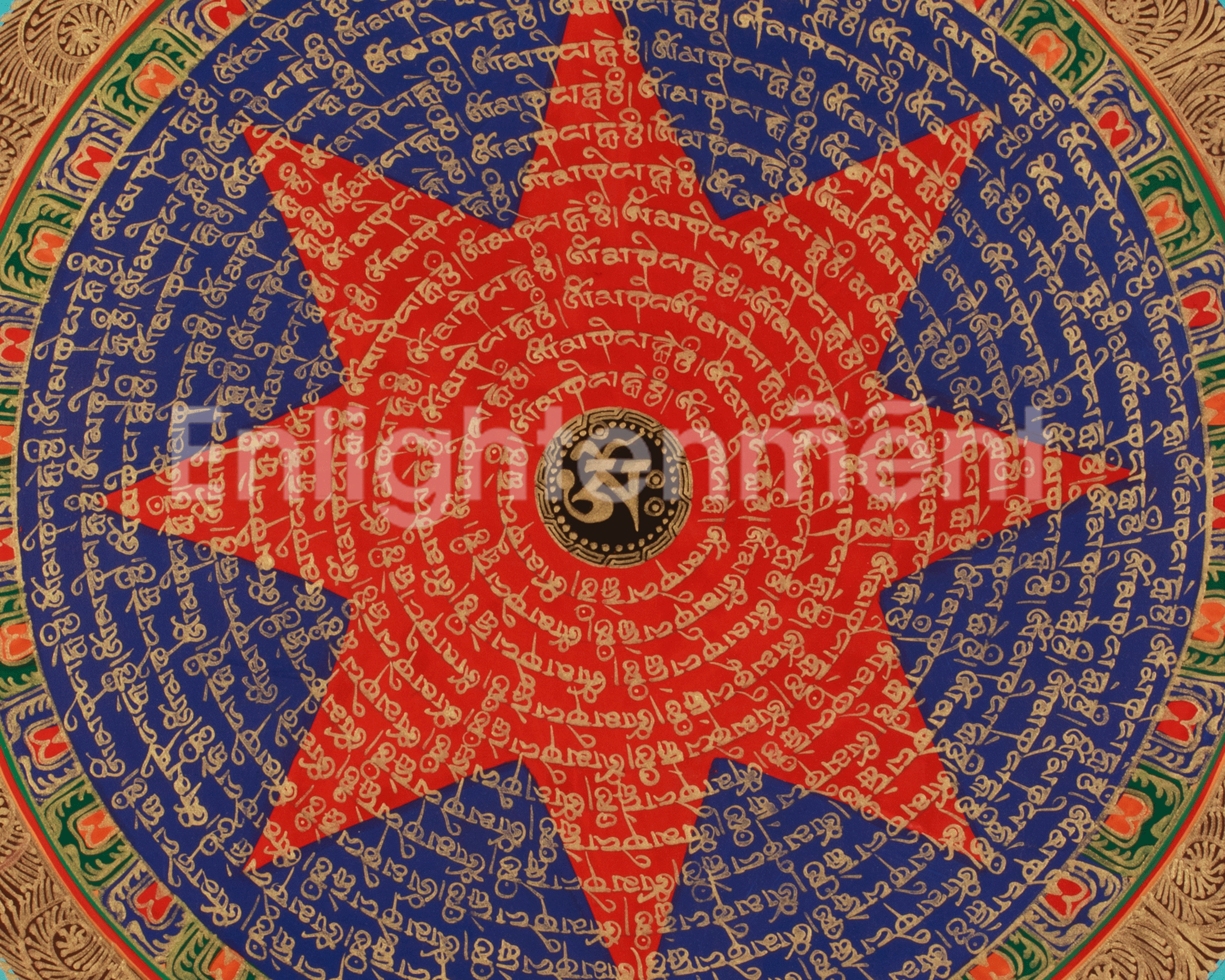 Mantra Mandala Wall Hanging Art | Hand-Painted Buddhist Thangka