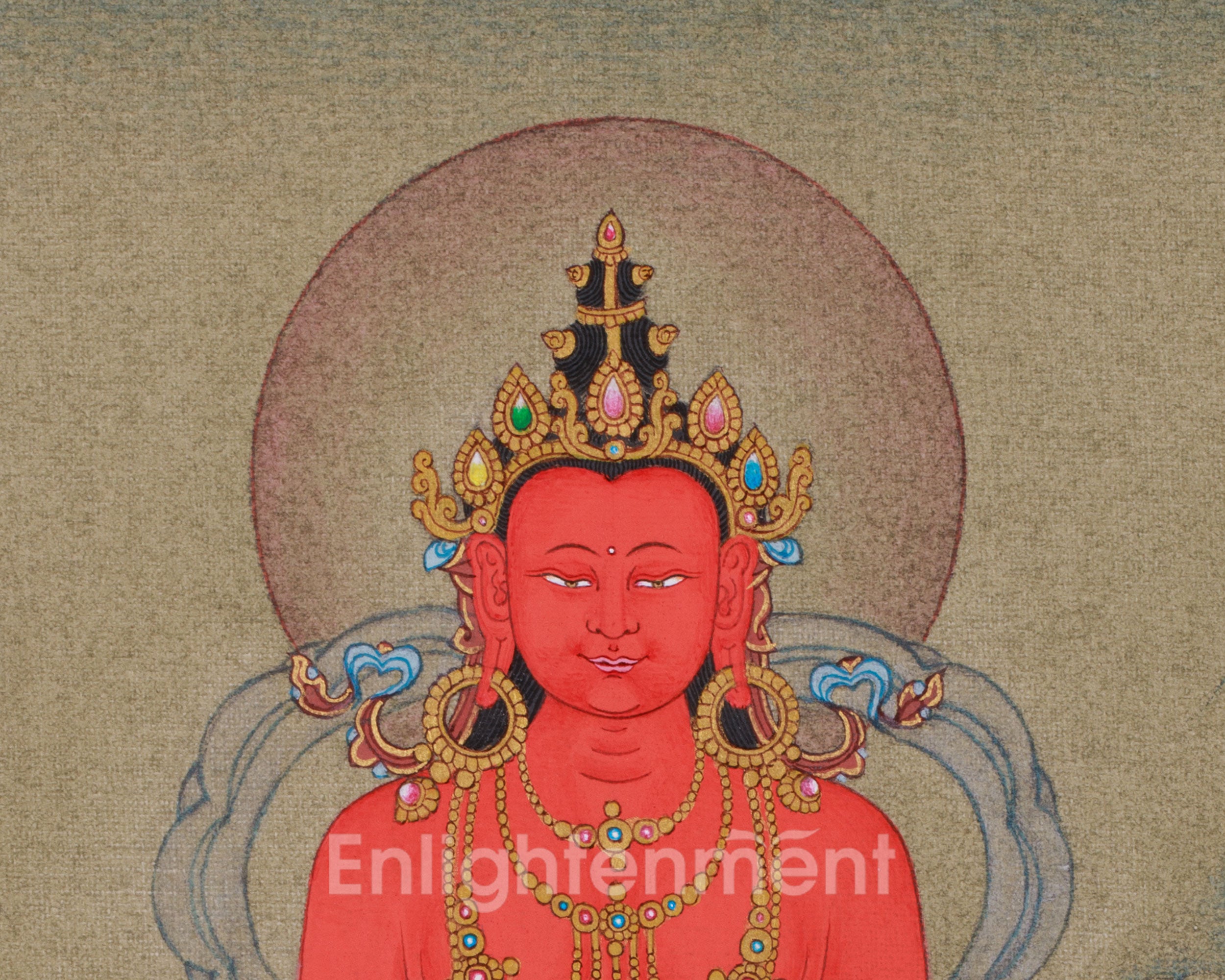 Miniature Enlightened Buddha Amitayus Thangka