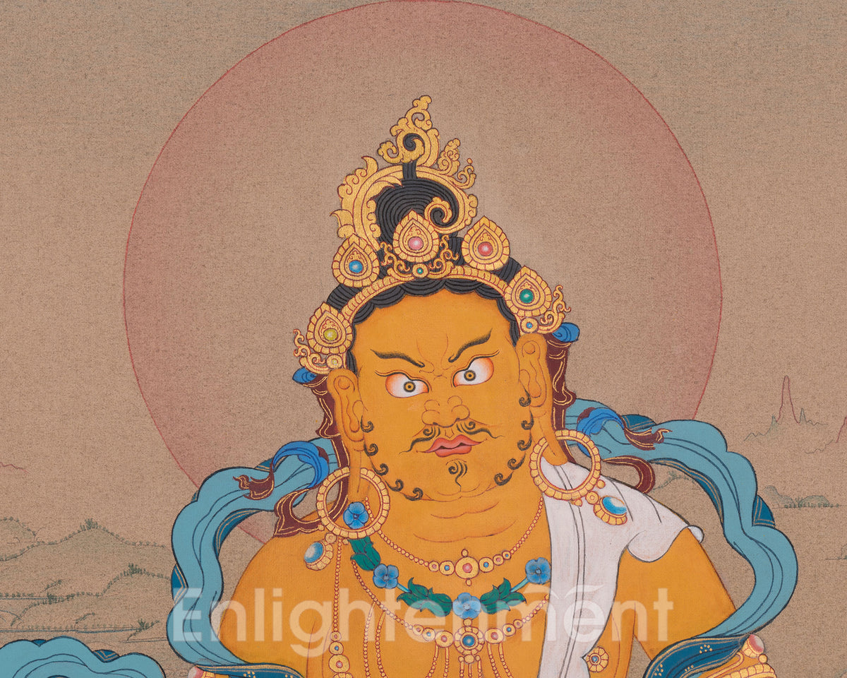 Dzambhala Deity of Generosity Thangka | Represent Wealth, Fortune, And Prosperity