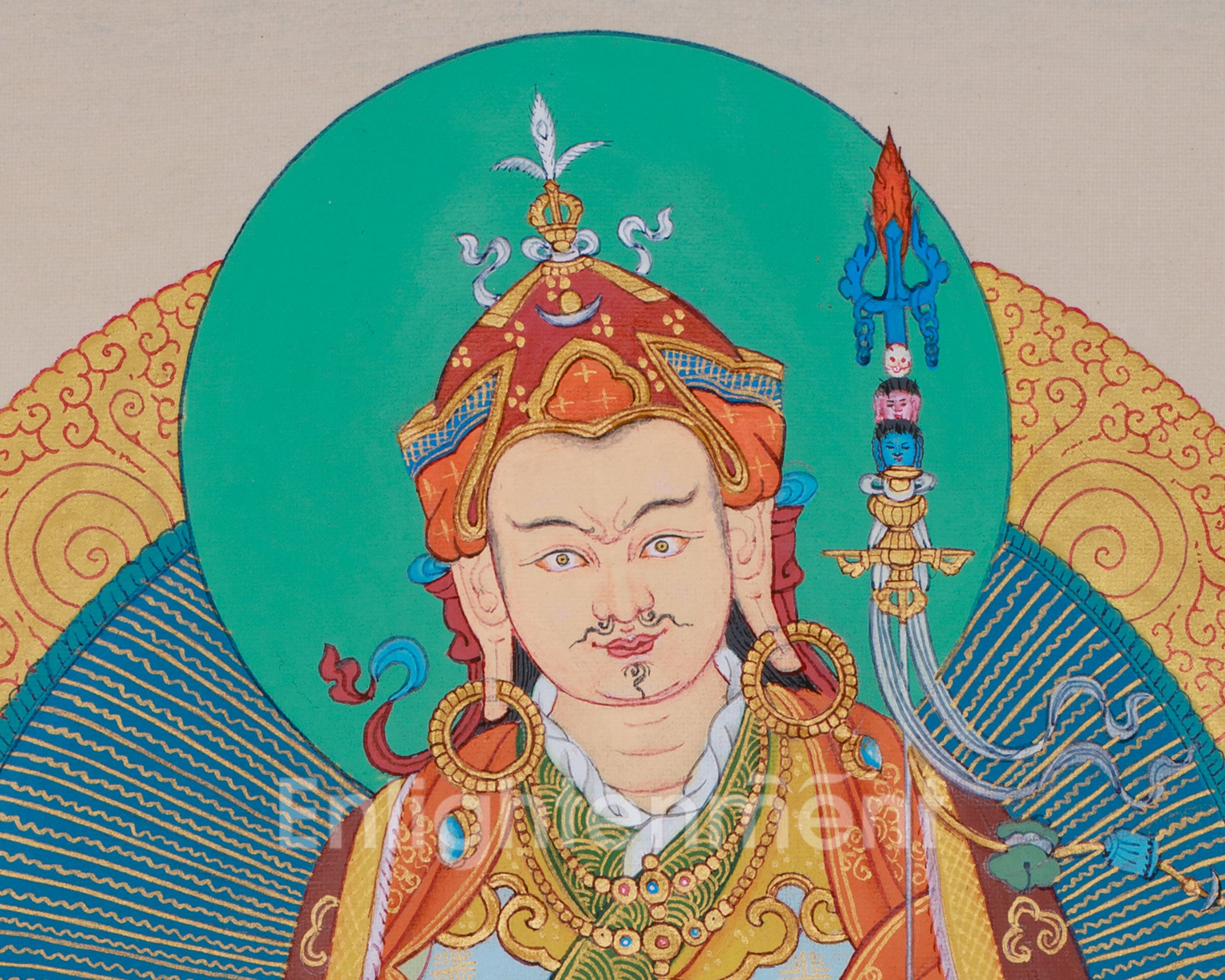 12-Inch Guru Padmasambhava Painting | Protector of Dharma & Healer
