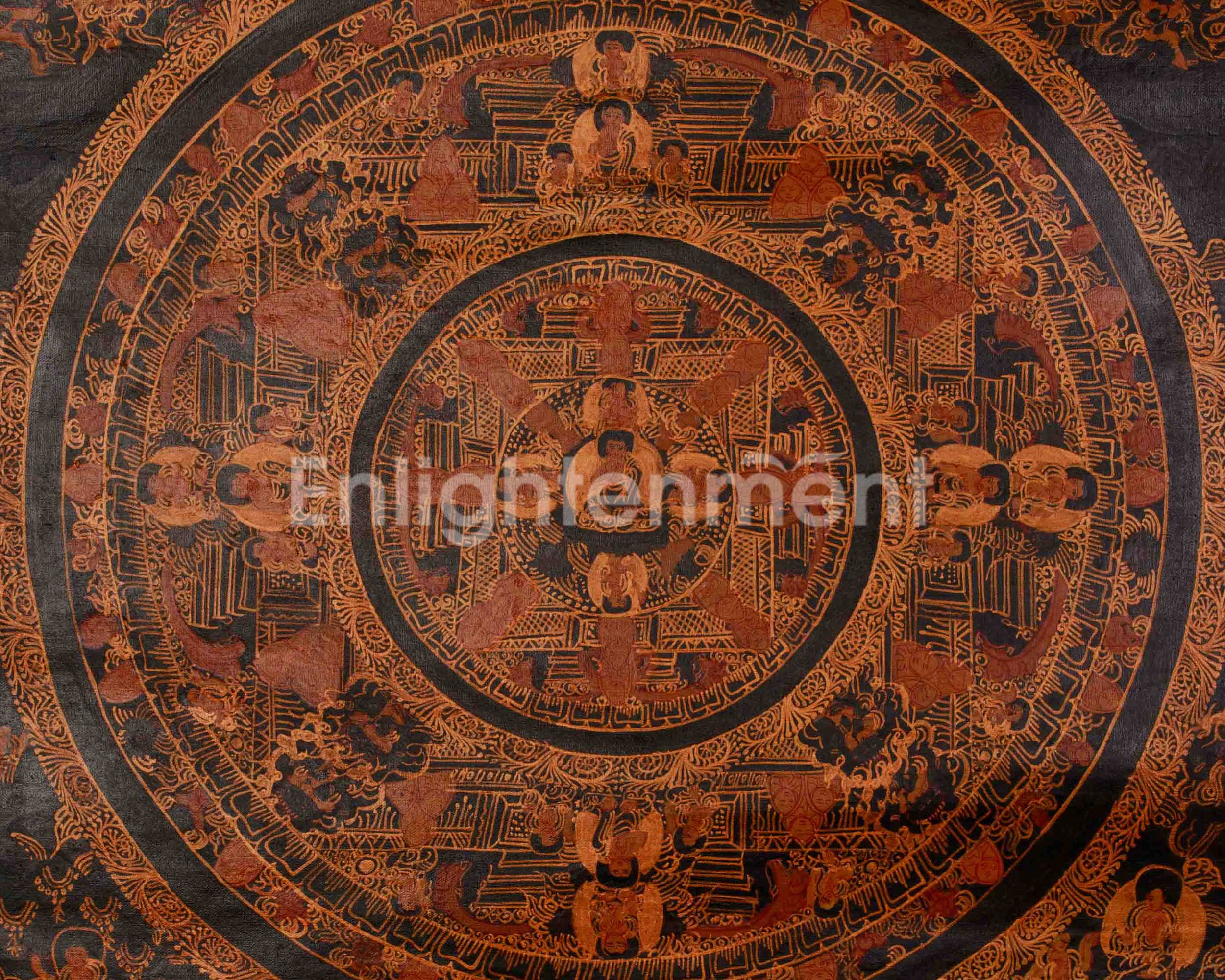 Buddha Mandala Spiritual Thangka | Tibetan Buddhist Meditation Art | Sacred Wall Decor