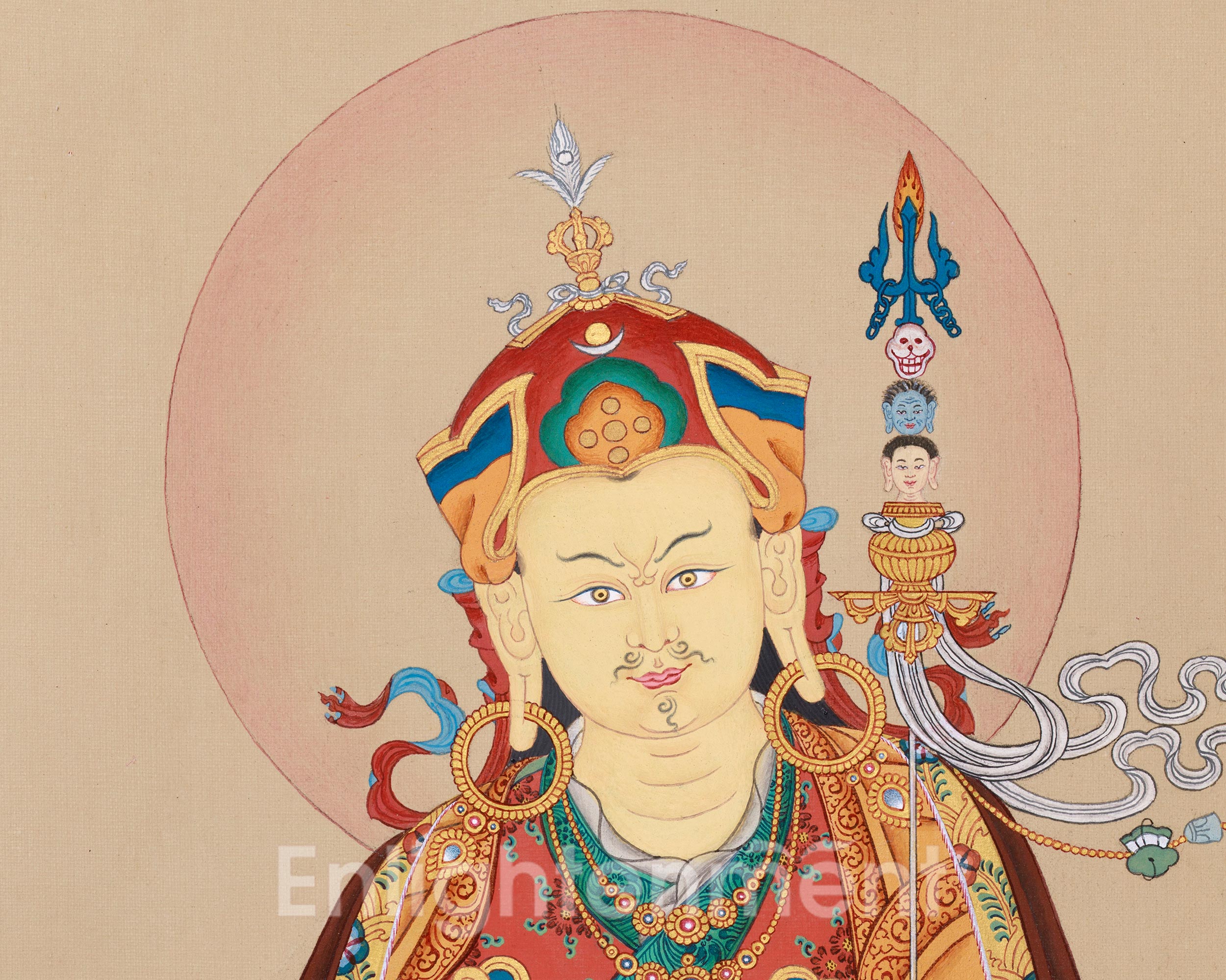 Tibetan Thangka Of Guru Rinpoche | Sacred Padmasambhava Buddhist Artwork