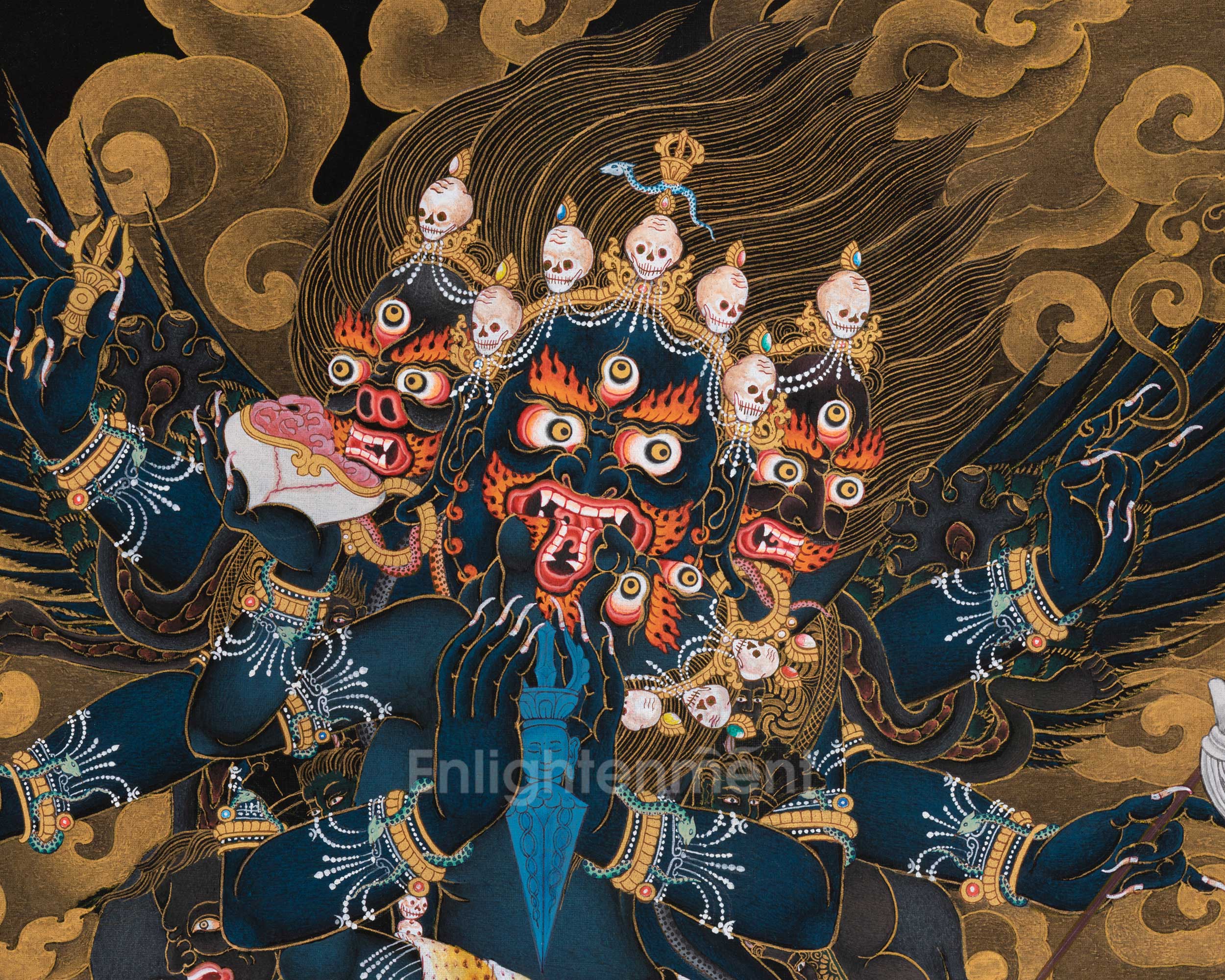 Vajrakilaya Gold Thangka | Yidam Practice