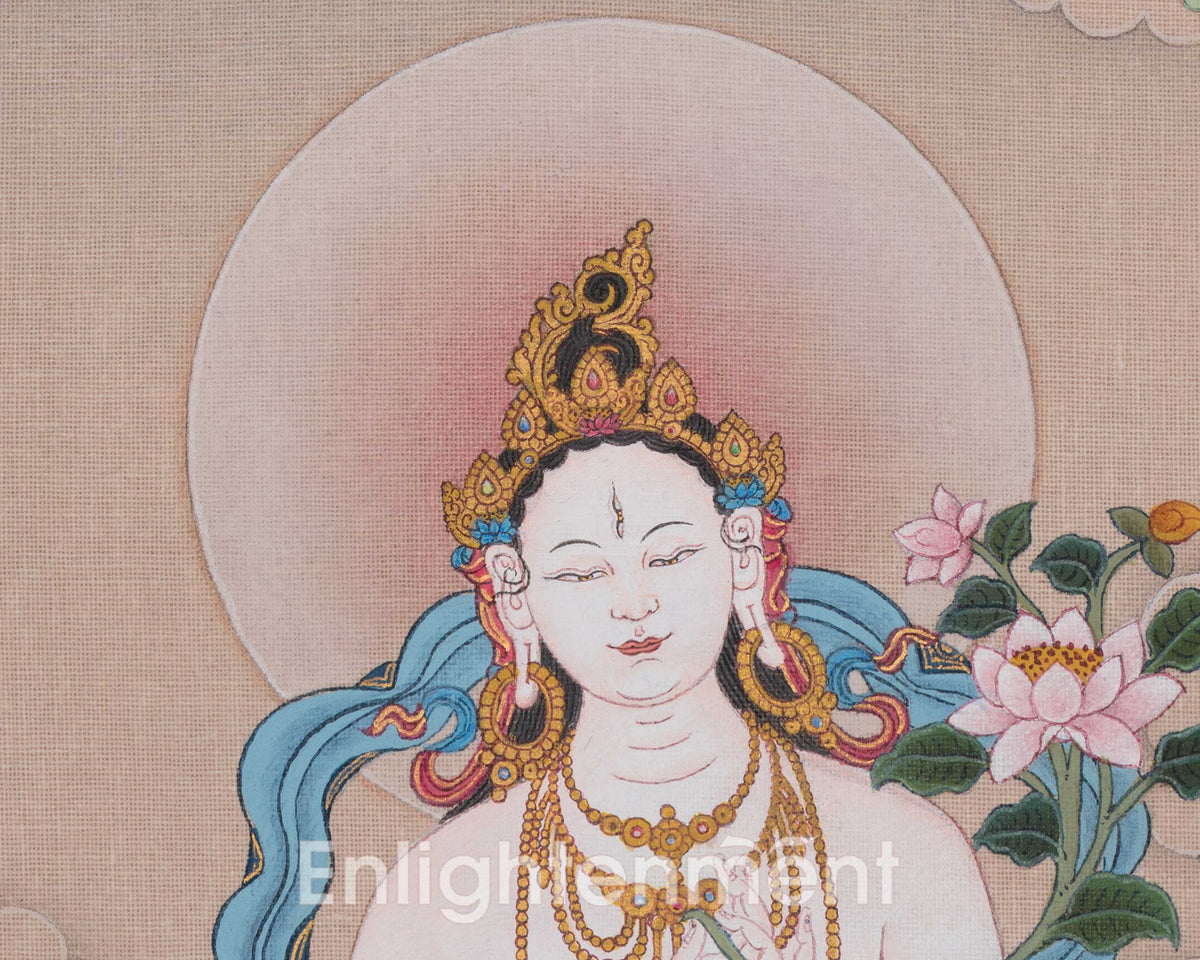 White Tara Himalayan Art | Seven Eyed Deity | Healing Deity | Longevity Goddess