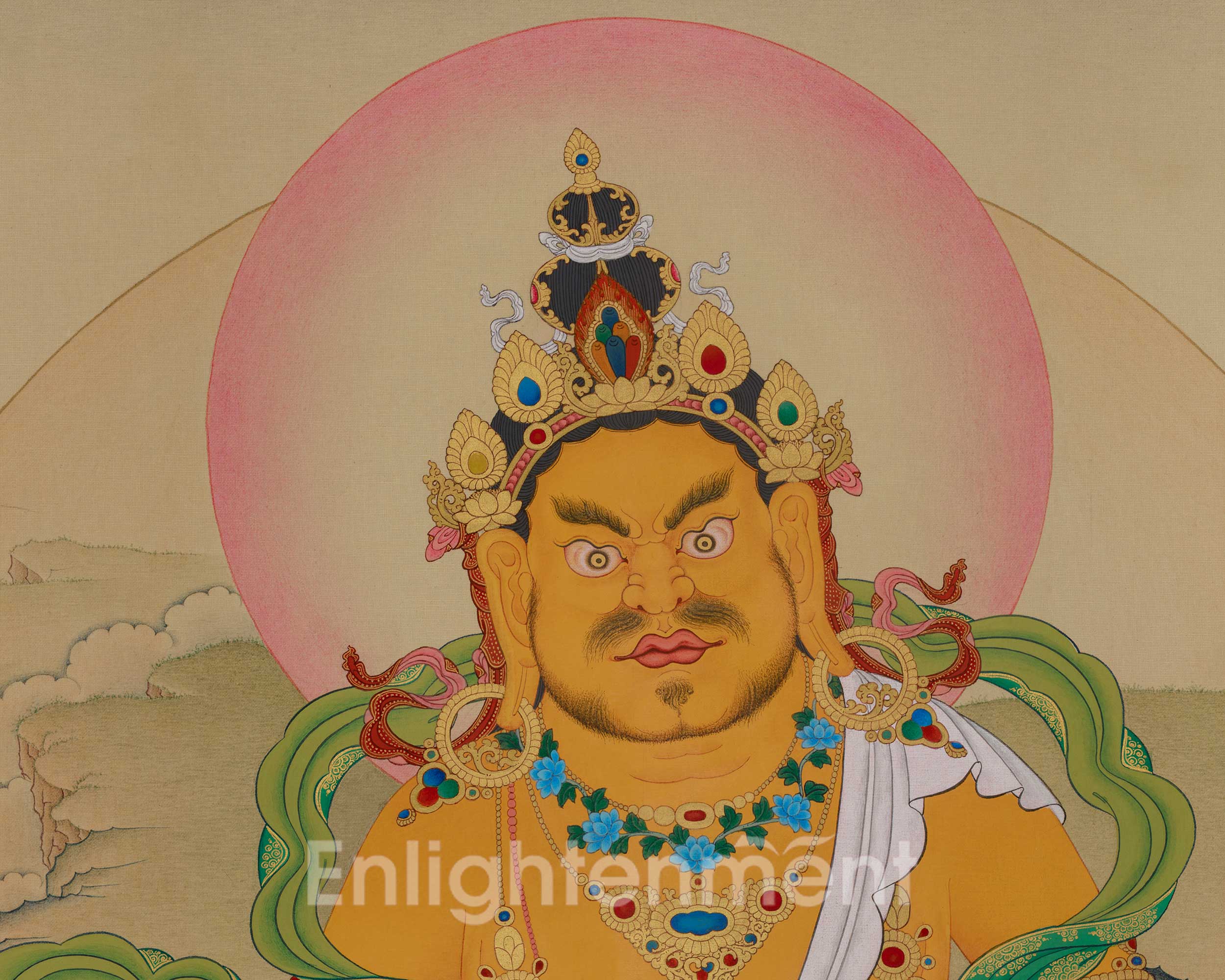 Dzambhala Prosperity Meditation Artwork | Wealth Deity Thangka