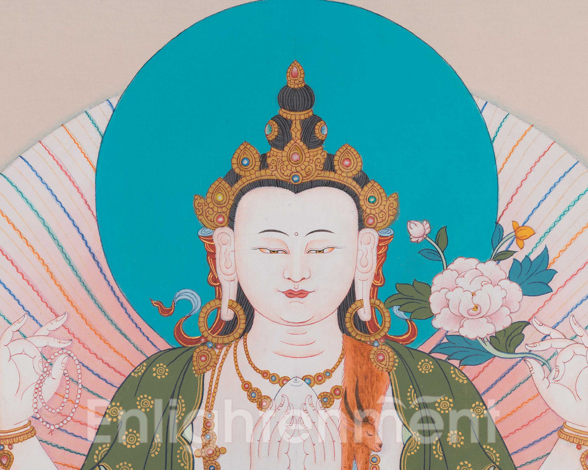 Spiritual Chenrezig Artwork | Avalokitasvara Bodhisattva Thangka