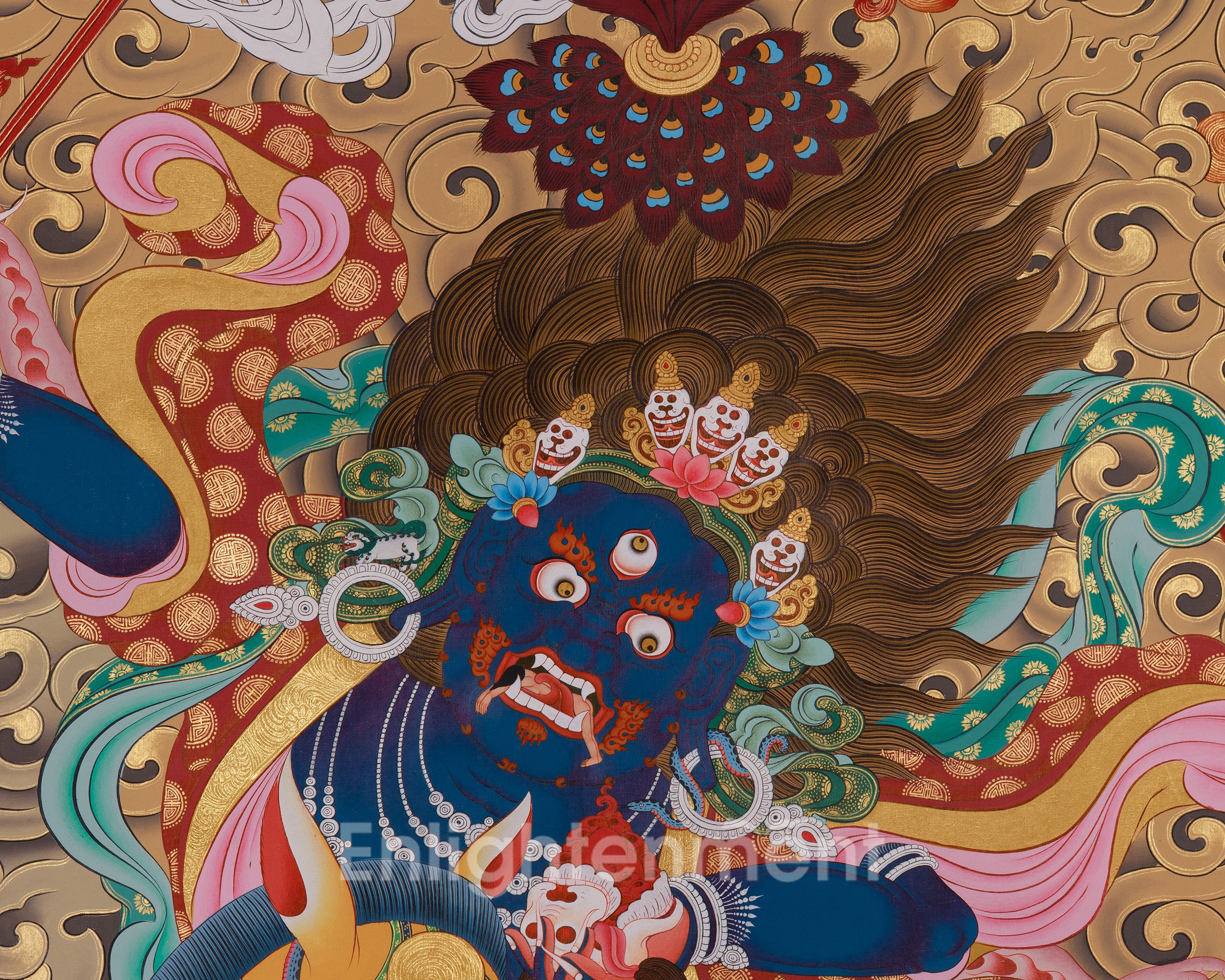 Palden Lhamo Spiritual Thangka | Guardian of Sacred Wisdom