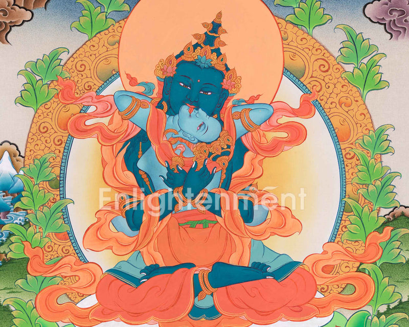 Vajradhara with Union Thangka | The Primordial Buddha | Union of Wisdom and Compassion