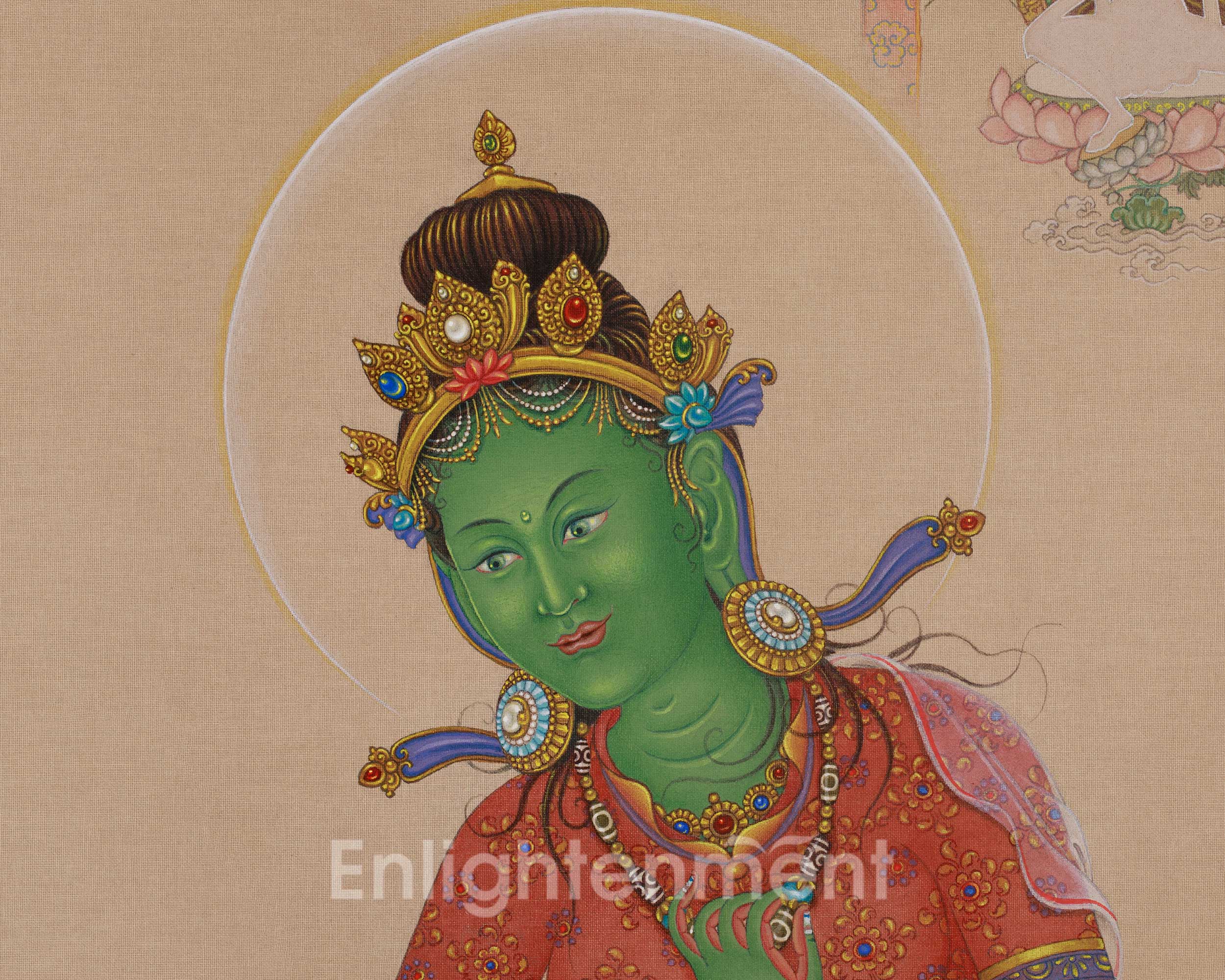 Green Tara Buddhist Artwork | Compassion Deity | Shyama Tara