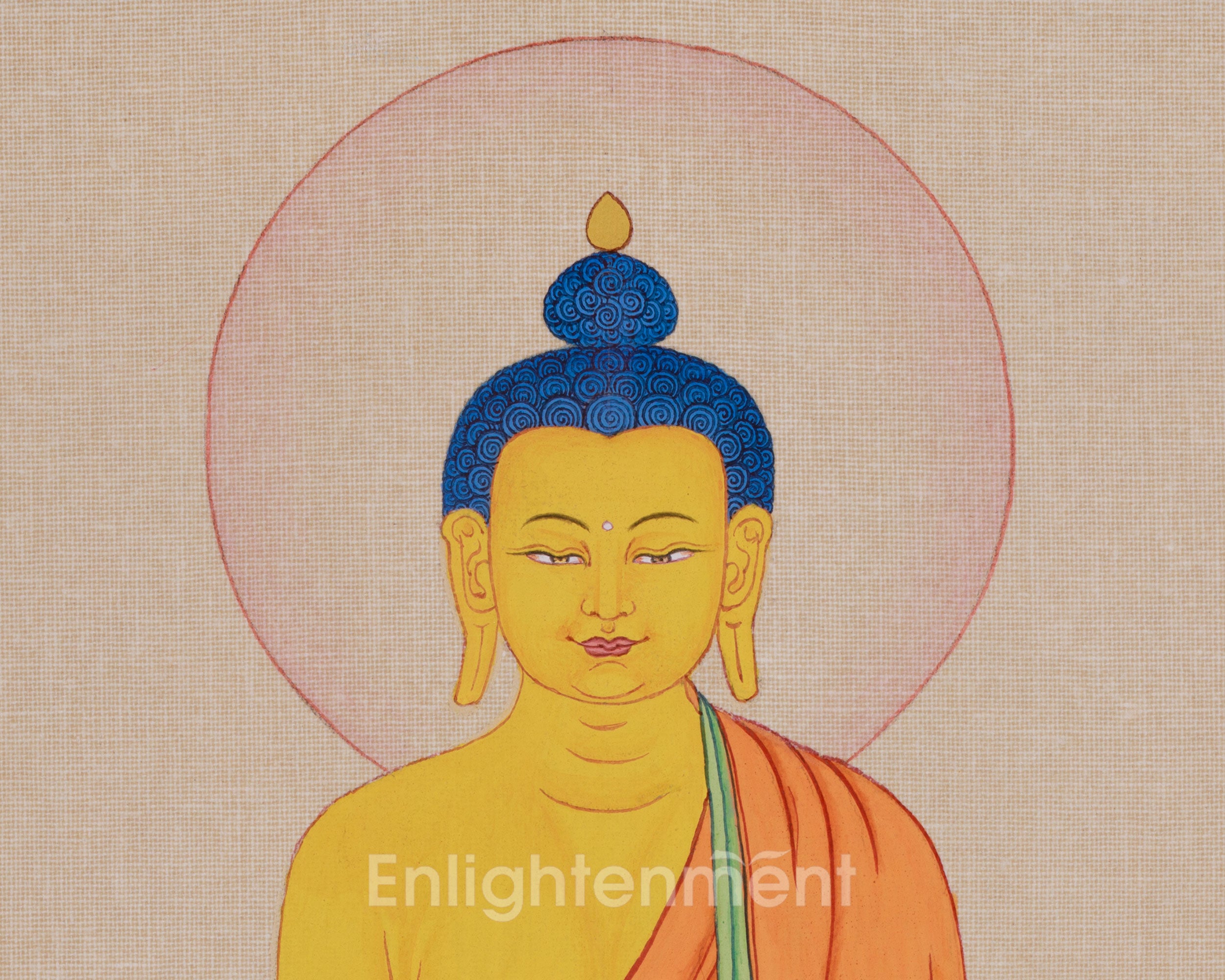 Peaceful Shakyamuni Buddha Art | Buddhist Thangka for Meditation and Enlightenment
