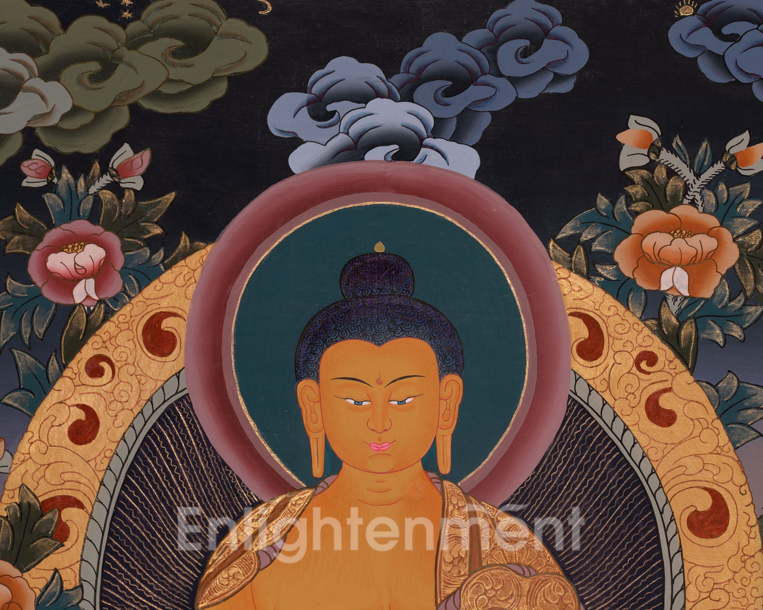 Original Hand-Painted Shakyamuni Buddha Thangka | Mindfulness Meditation And Yoga