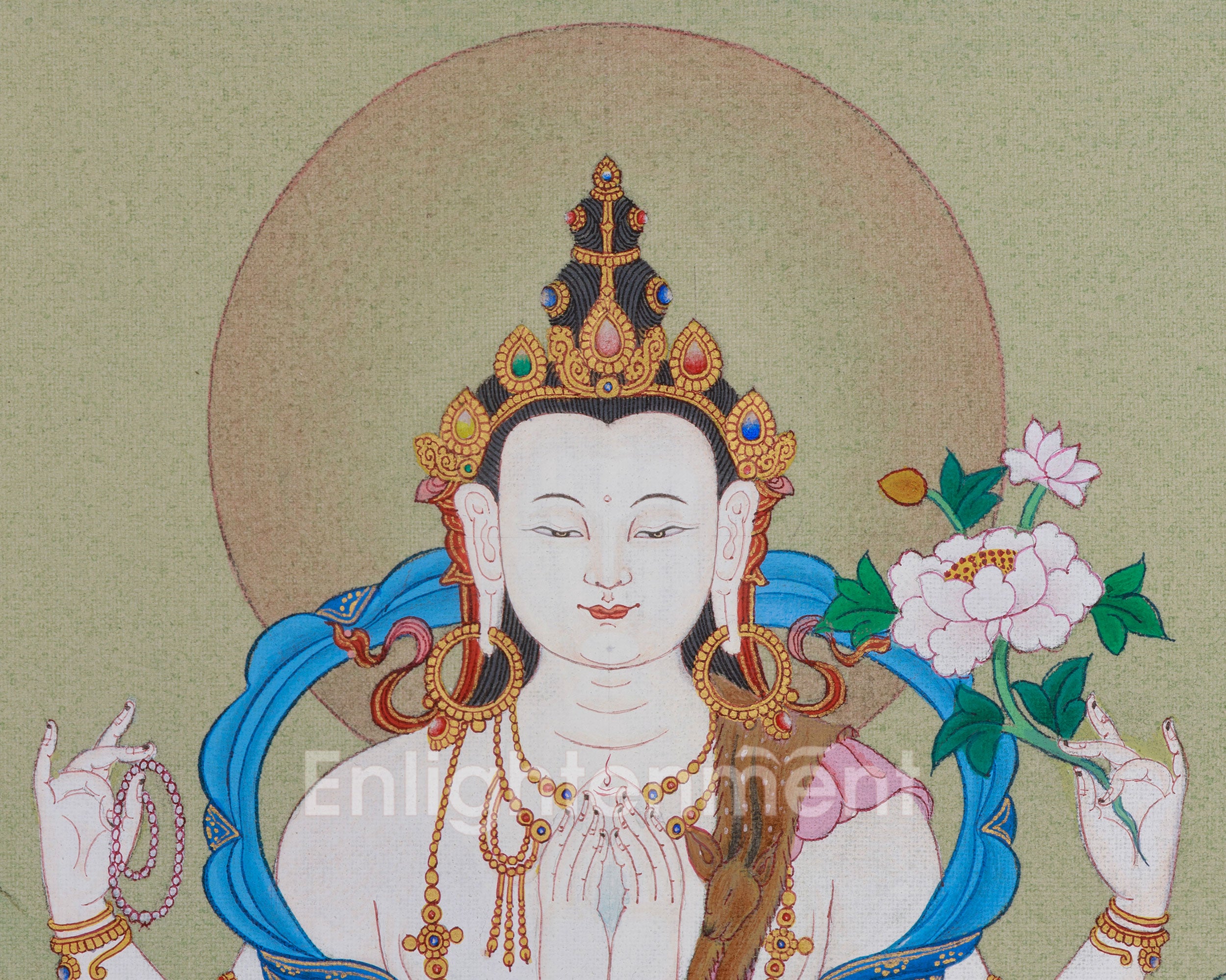 Peaceful Thangka of Chenrezig | Infinite Compassion Deity