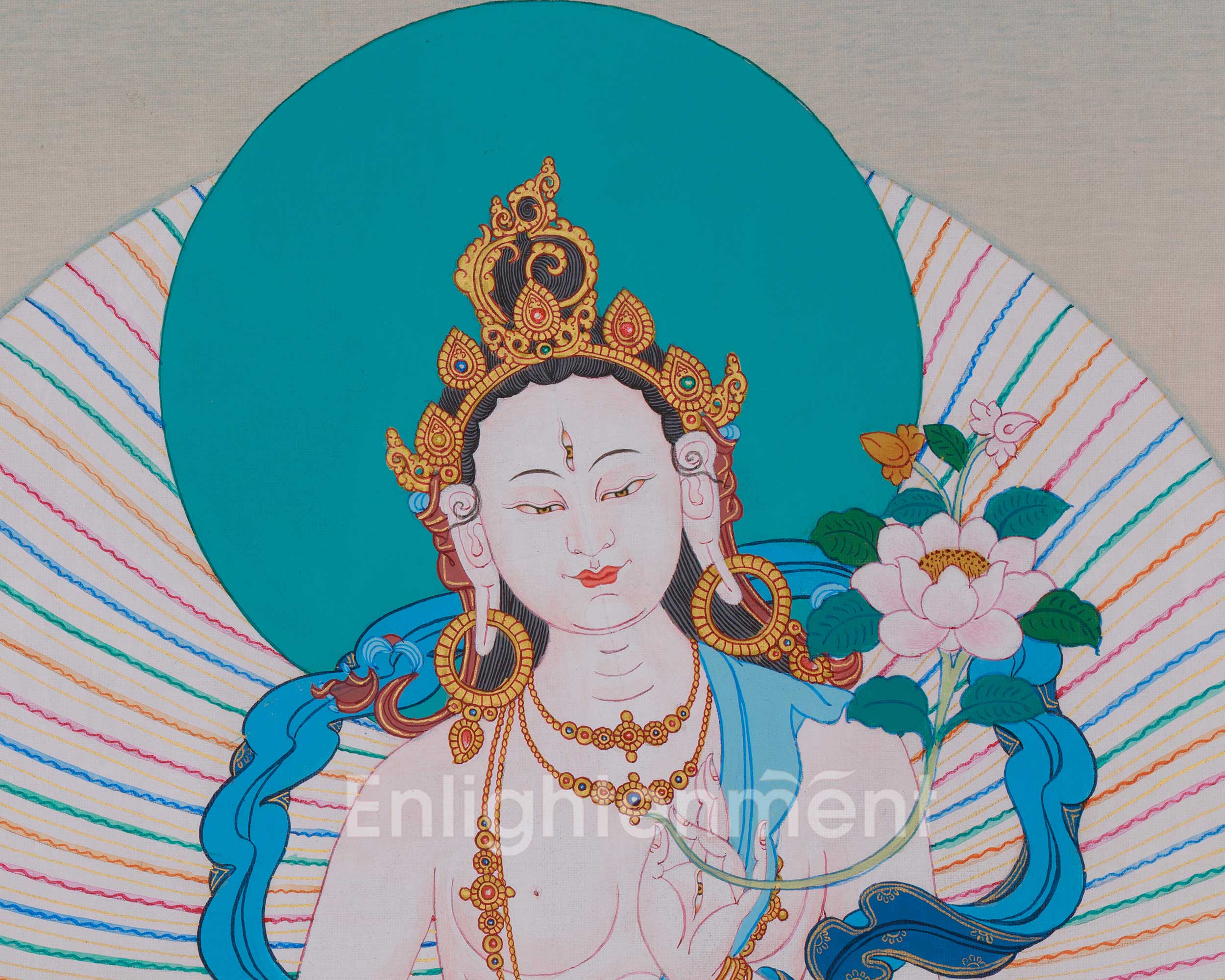 Sacred White Tara Art | Symbolizing Healing, Awareness, and Enlightened Grace