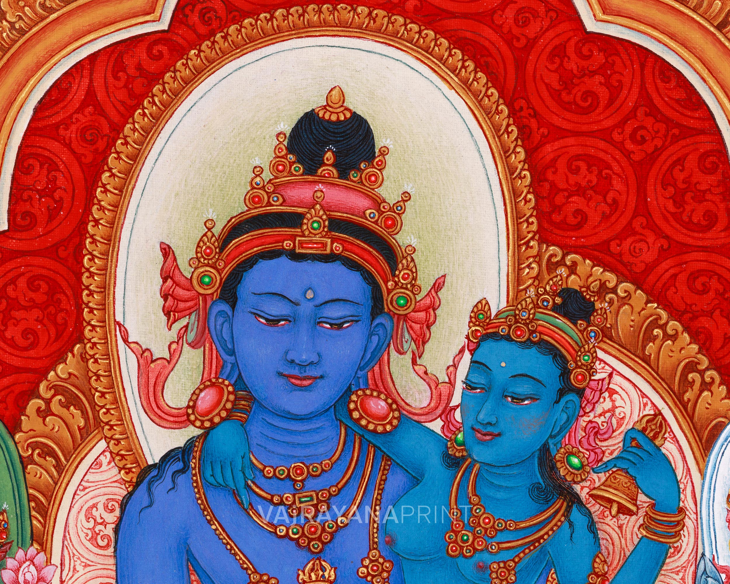 High Quality Dorje Sempa Thangka Print | Traditional Yab-Yum Painting | Spiritual Journey with Sacred Union