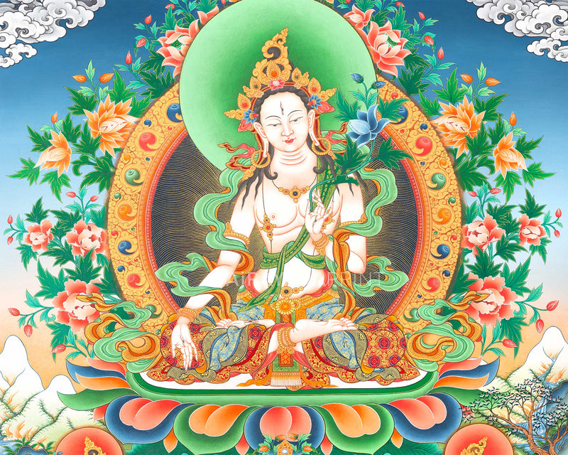 Mother White Tara Art Buddha On Print | Bodhisattva Of Compassionate Activity
