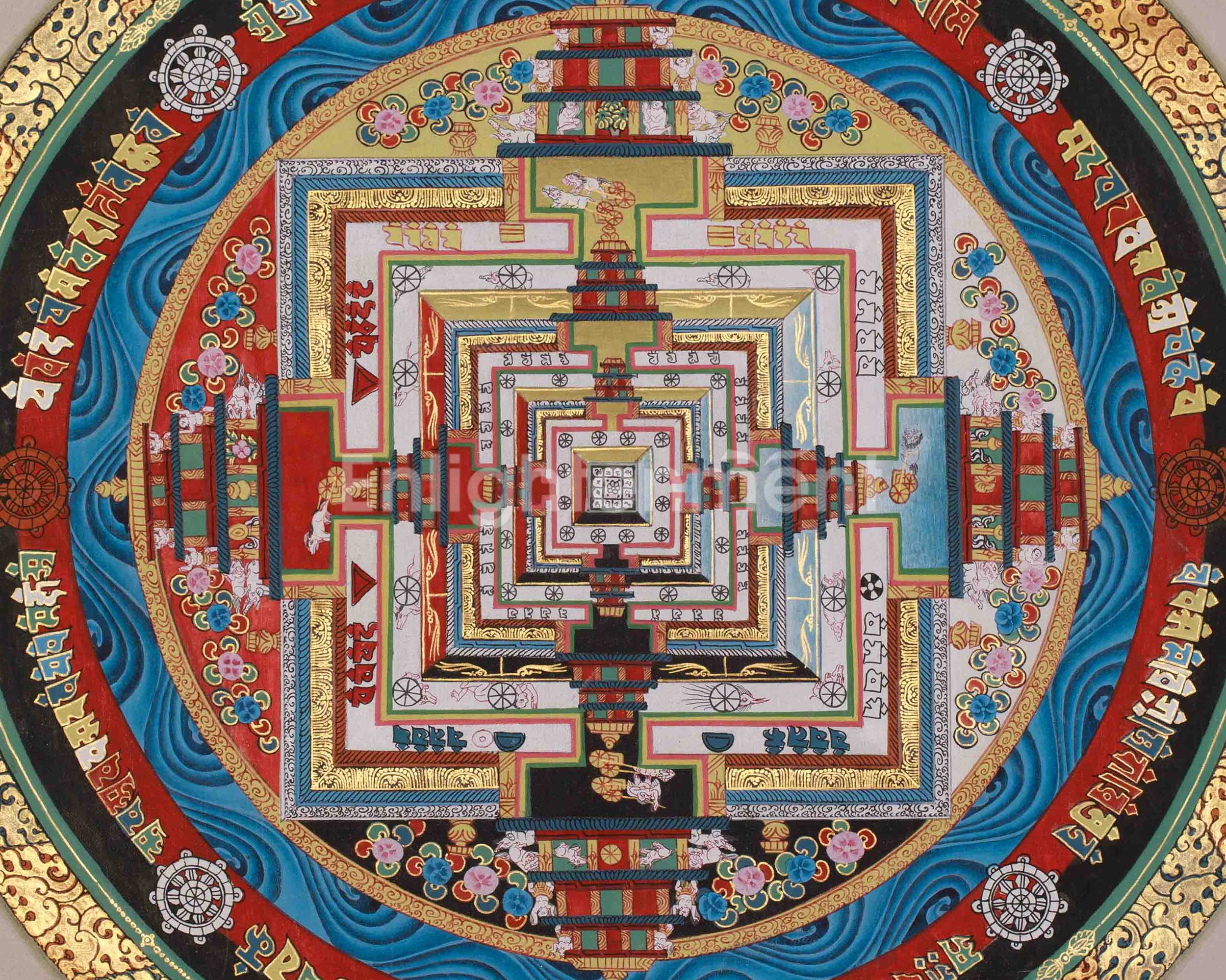 Kalachakra Mandala Wall Art | Peace, Focus, and Transformation Thangka Painting
