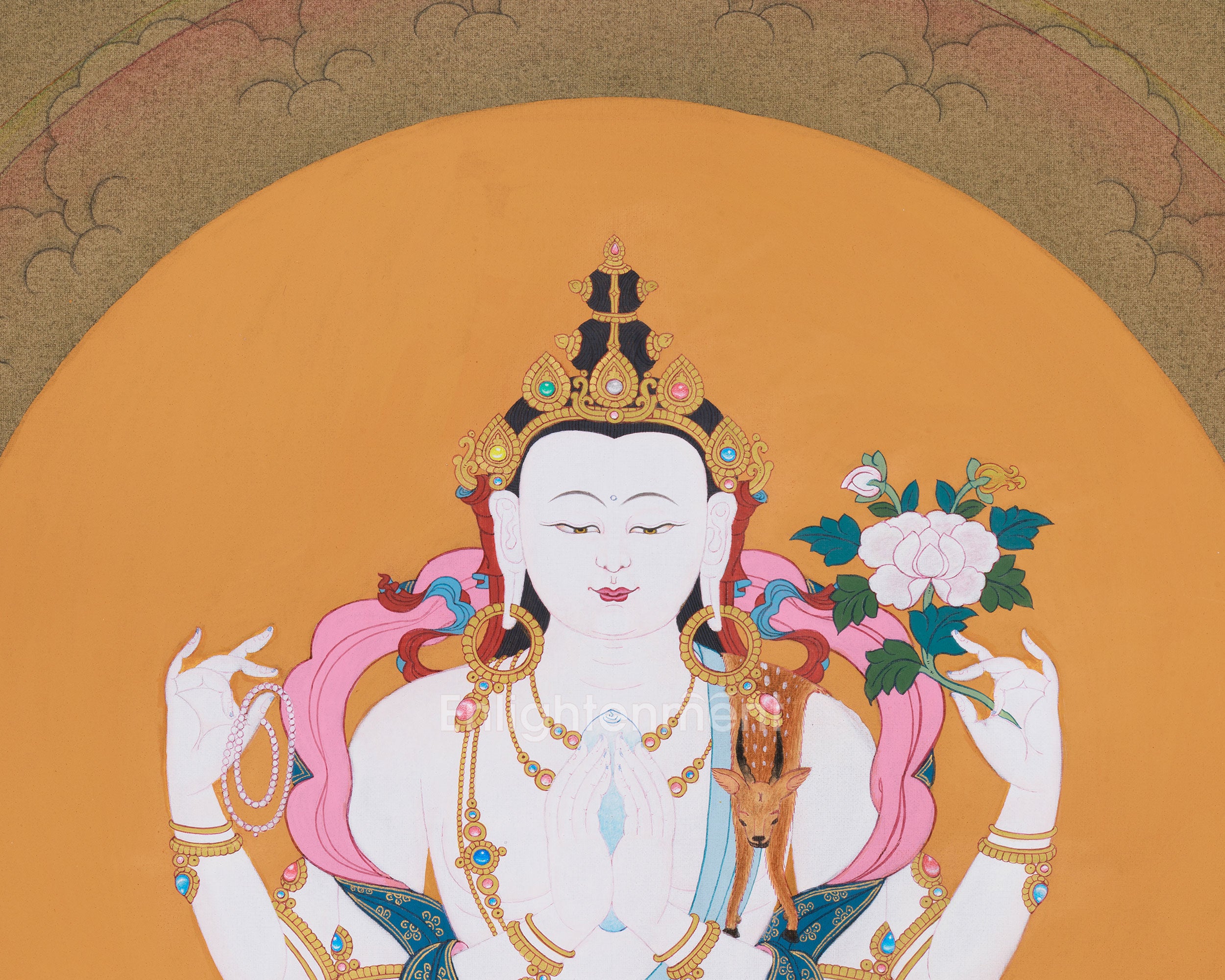 Karma Gadri Thangka of Chenresig | Hand painted Thangka