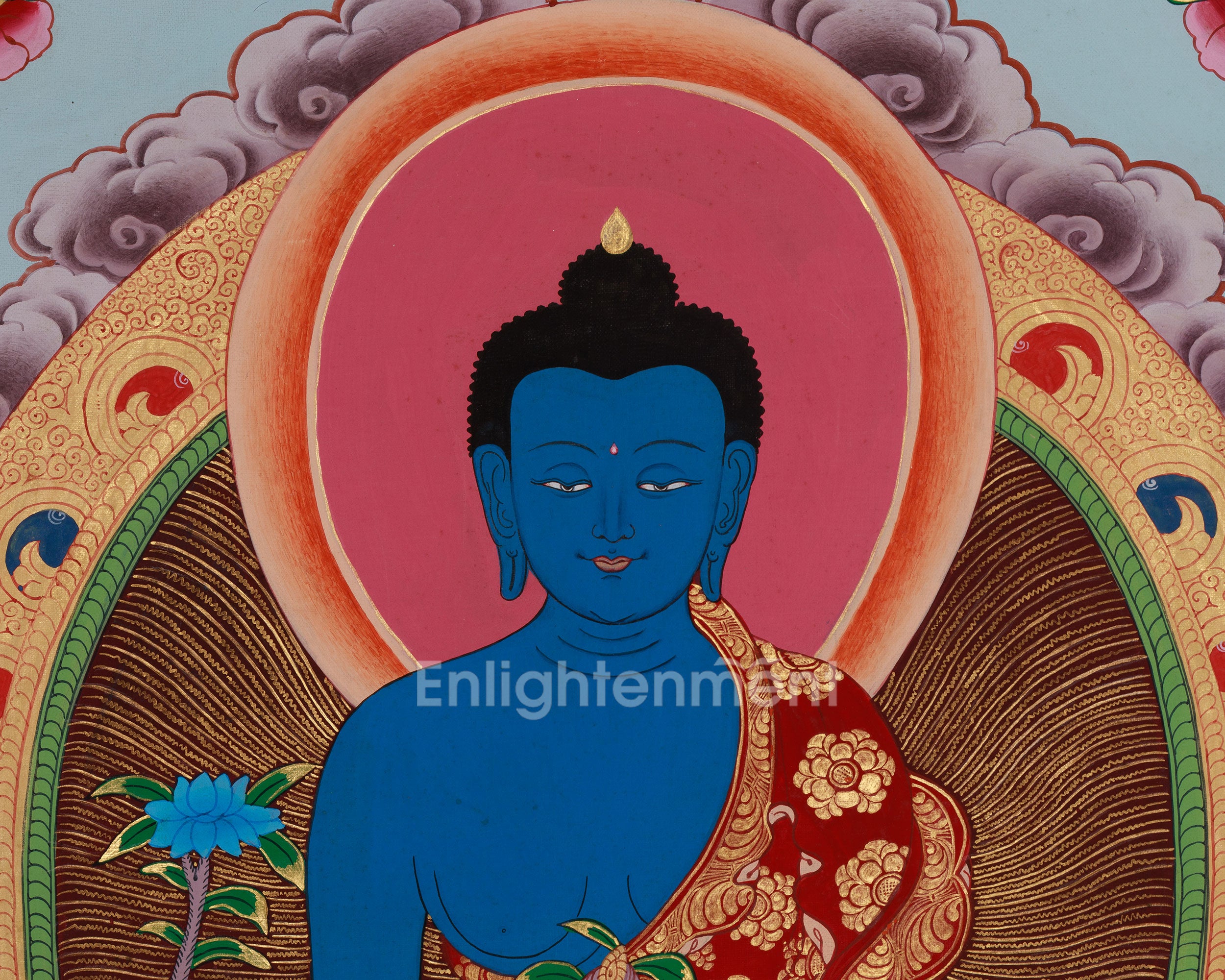Buddhist Medicine Buddha Thangka | Bhaisajyaguru Artwork