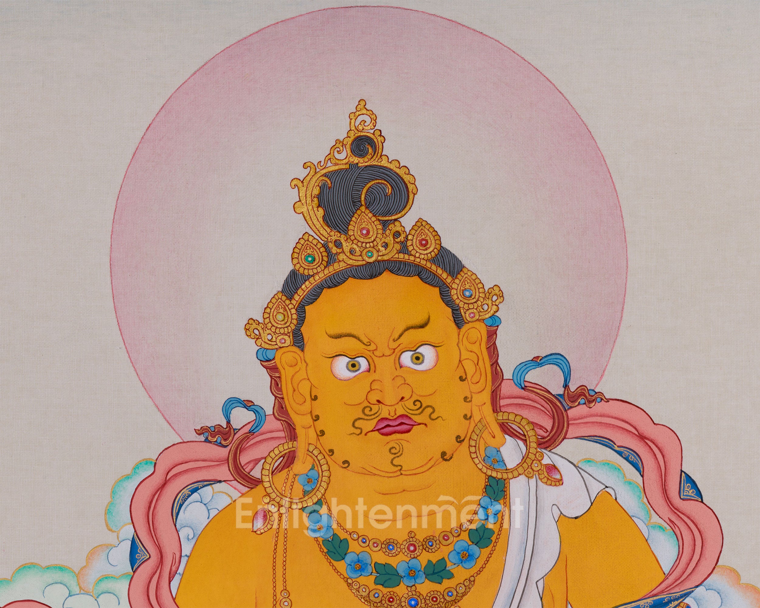 Dzambhala Thangka | Buddhist Deity of Wealth and Prosperity | BROCADE