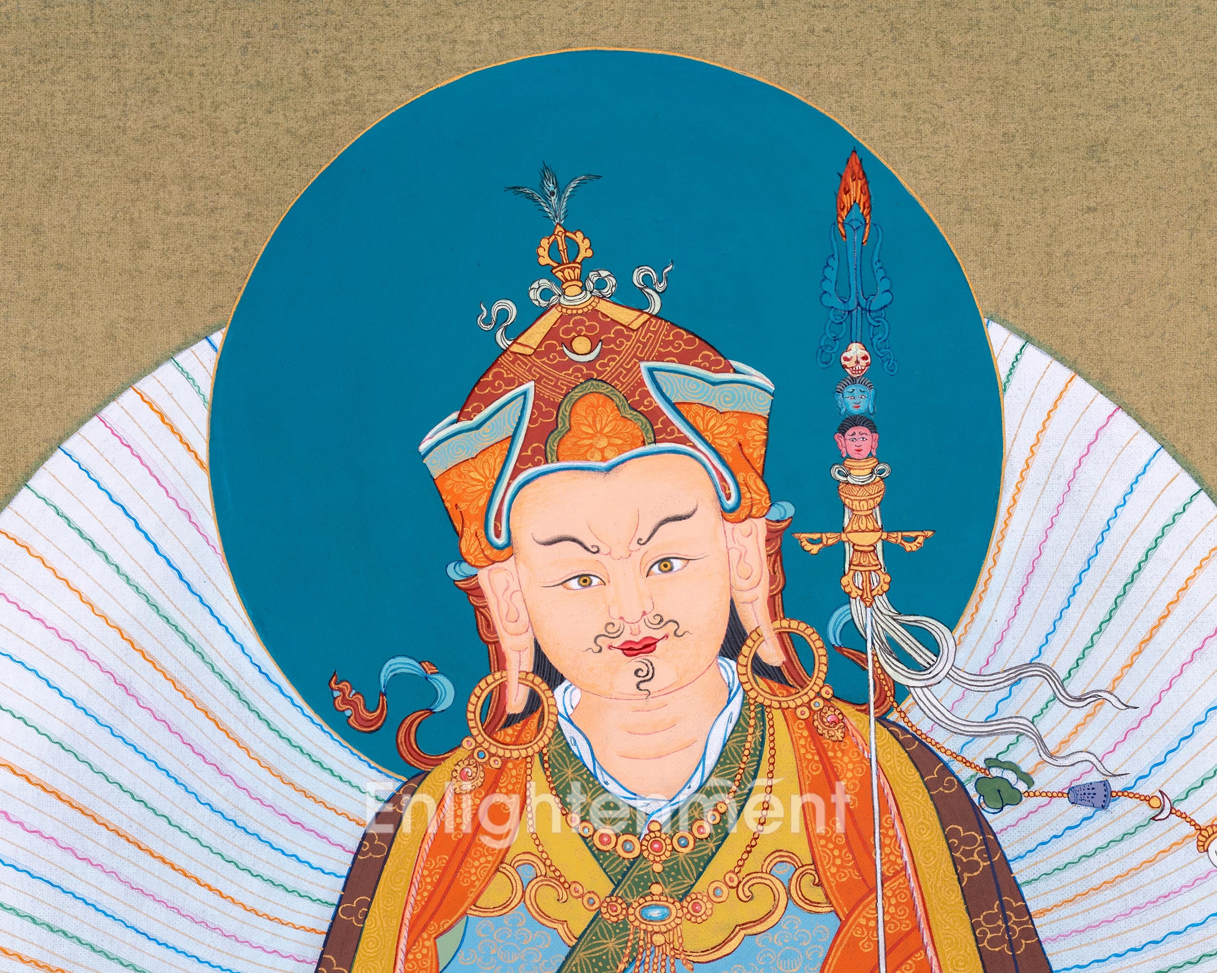 Hand painted Guru Rinpoche | Traditional Karma Gadri Art