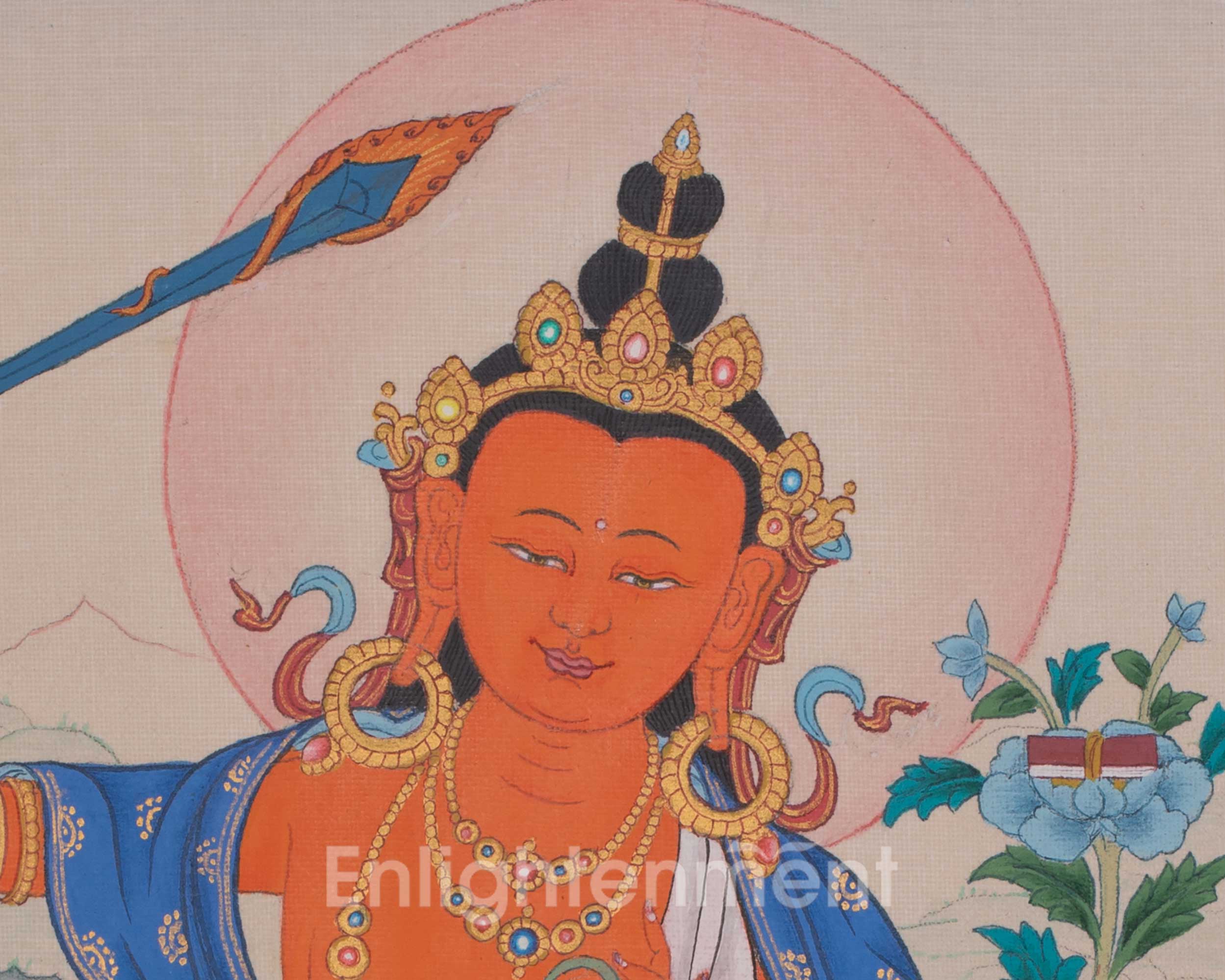 Manjushri Devotional Thangka | Sword of Wisdom | Thangka Painting