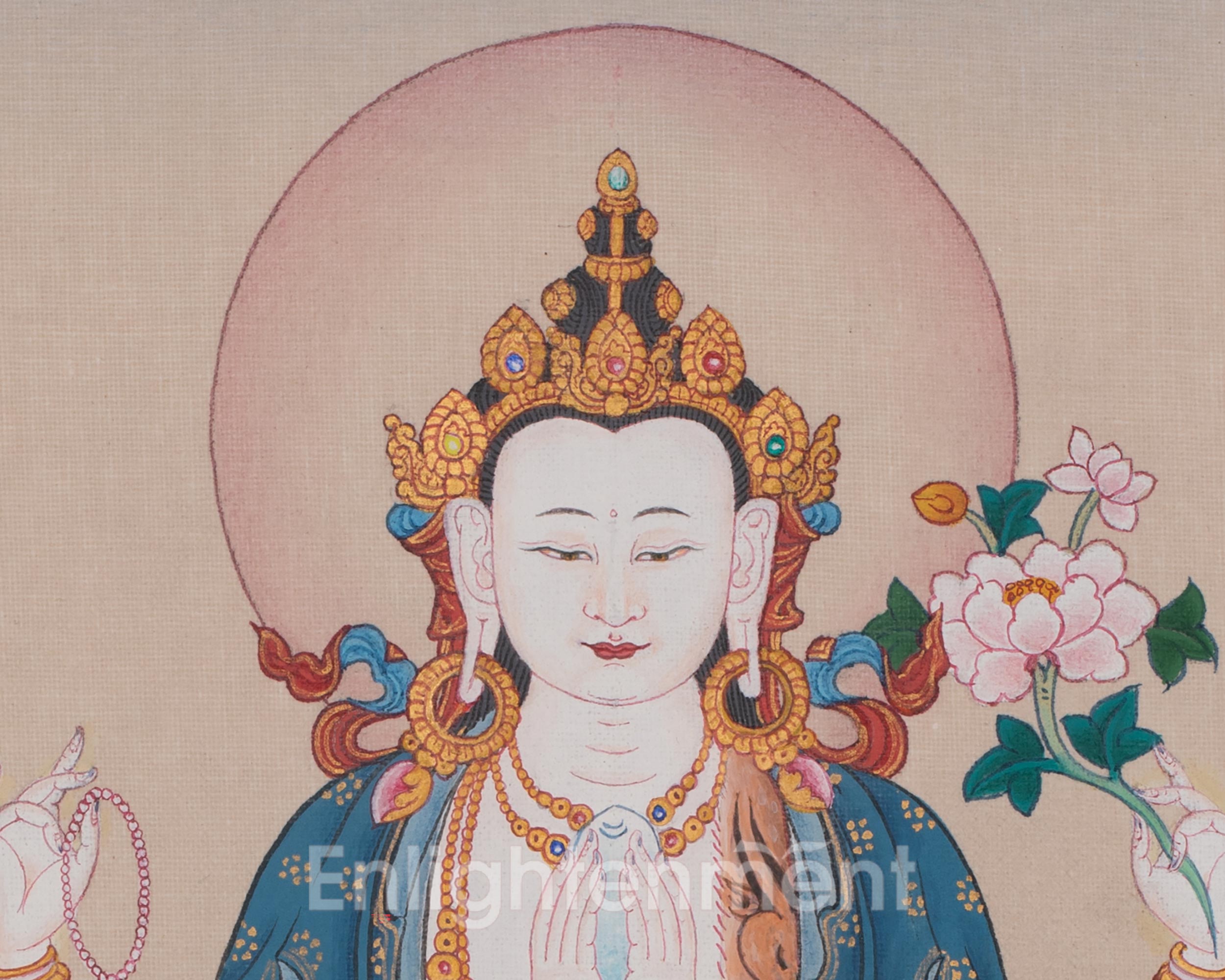 Chenrezig Buddhist Thangka | Bodhisattva of Compassion | Avalokiteshvara Art