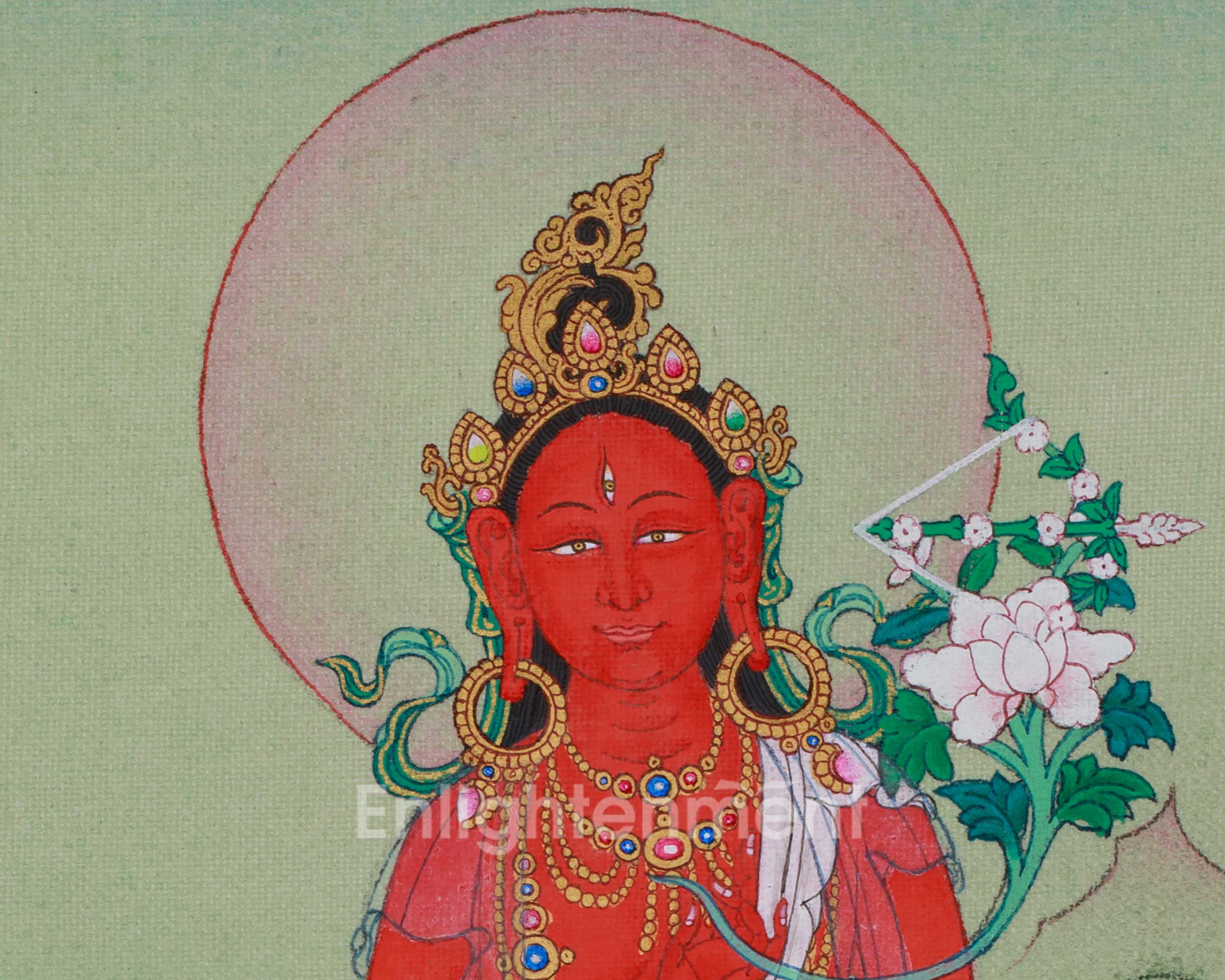 Red Tara Himalayan Artwork | Tibetan Deity of Compassionate Power