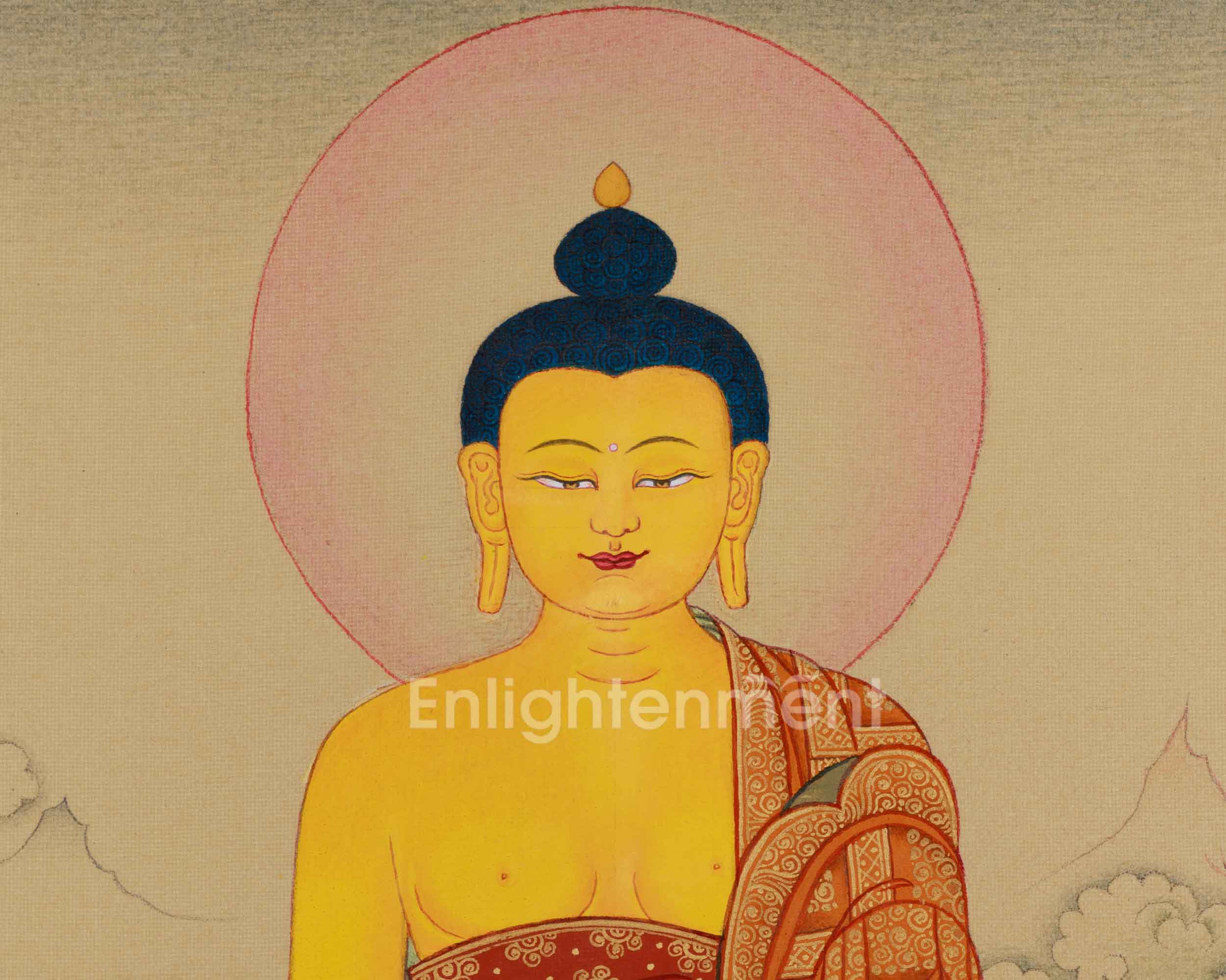 Traditional Thangka Of Shakyamuni Buddha | Buddhist Tibetan Art