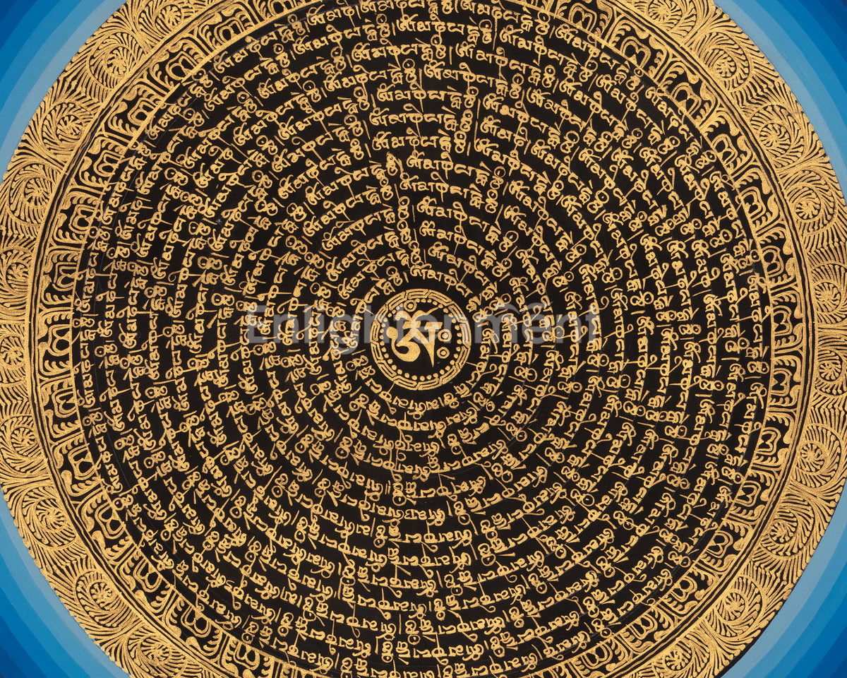 Sacred Tibetan Mantra Mandala | Traditional Spiritual Art | Meditation Altar