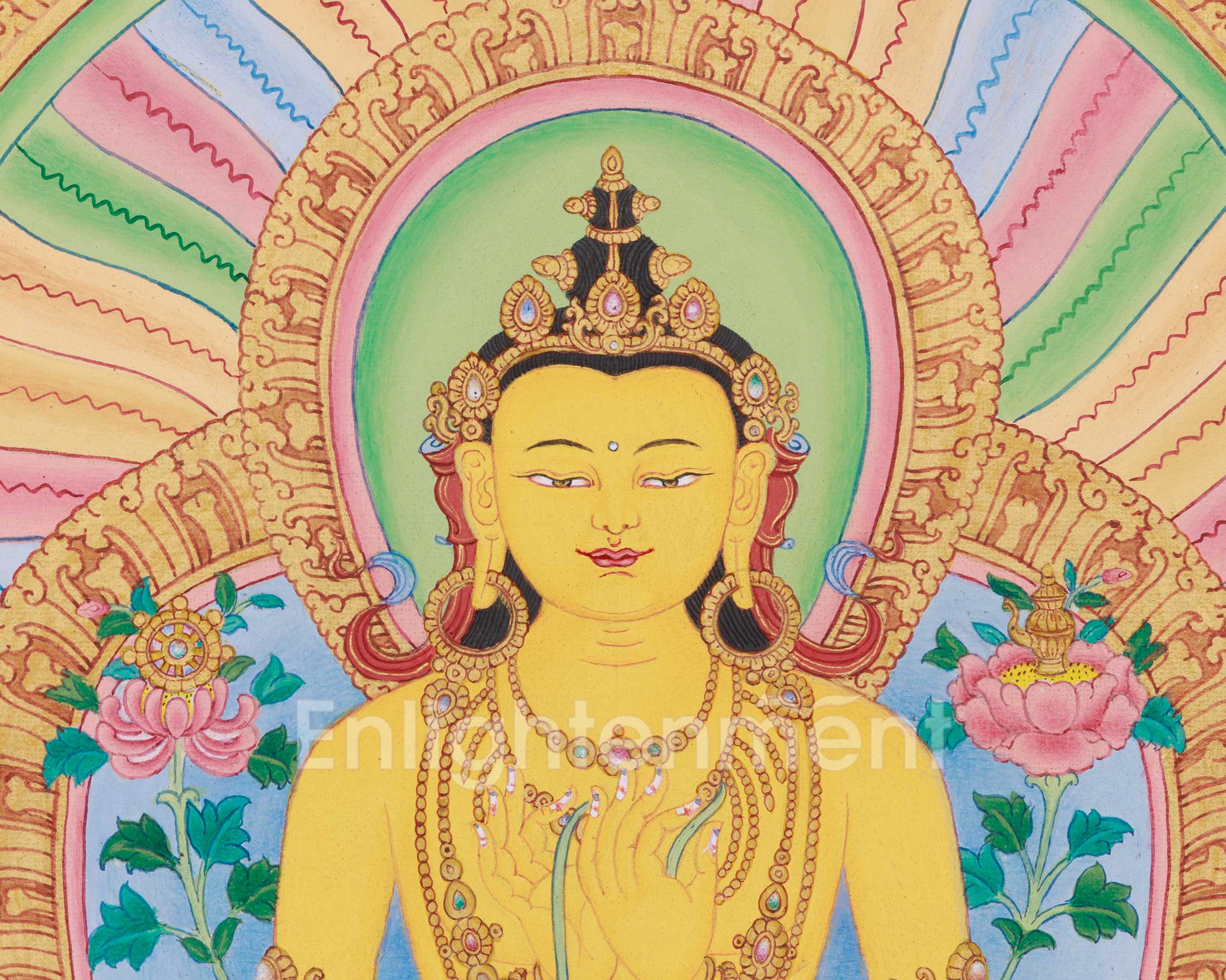 Tibetan Buddha Maitreya | Hand-Painted Vision of Future and Enlightenment